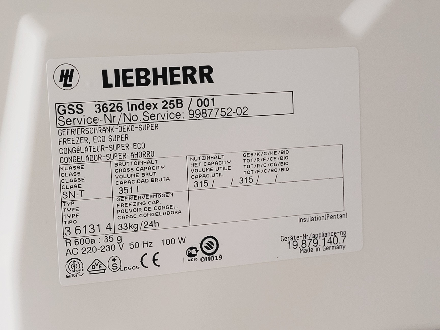 Image of Liebherr Premuim GSS 3626-25 Freezer