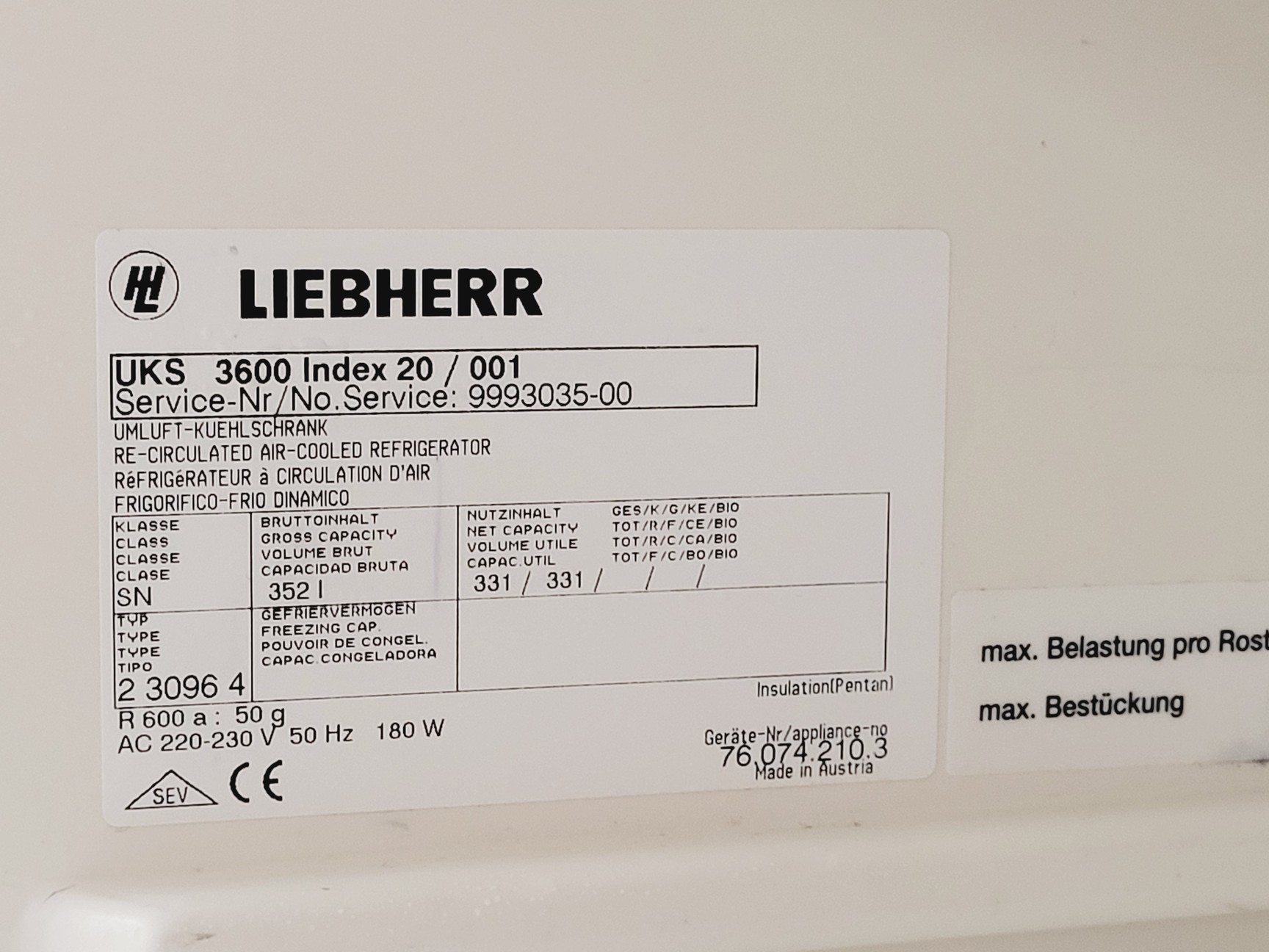 Image of Liebherr UKS 3600 Laboratory Fridge