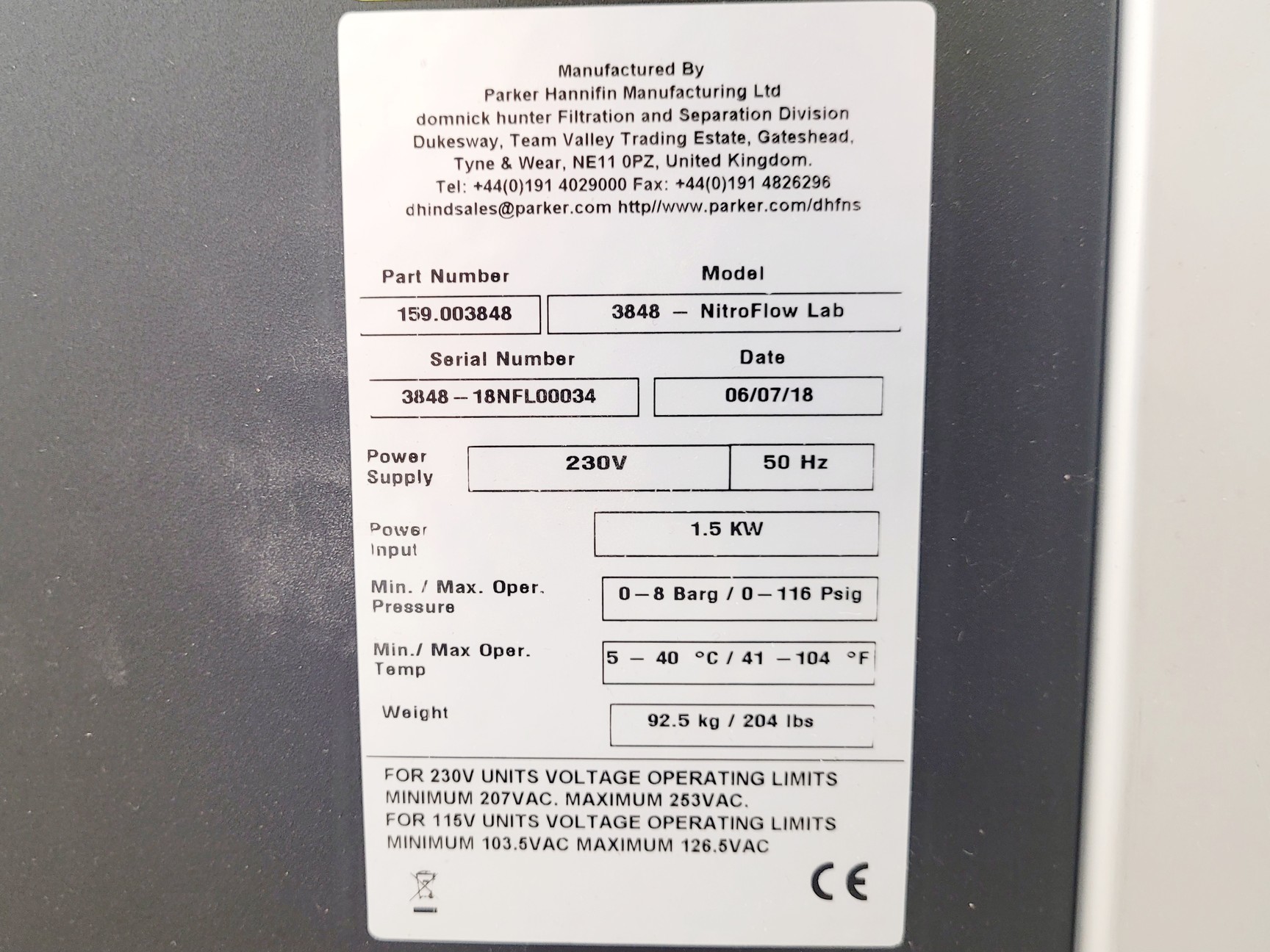 Image of Parker Balston 3848 NitroFlow Lab Nitrogen Gas Generator