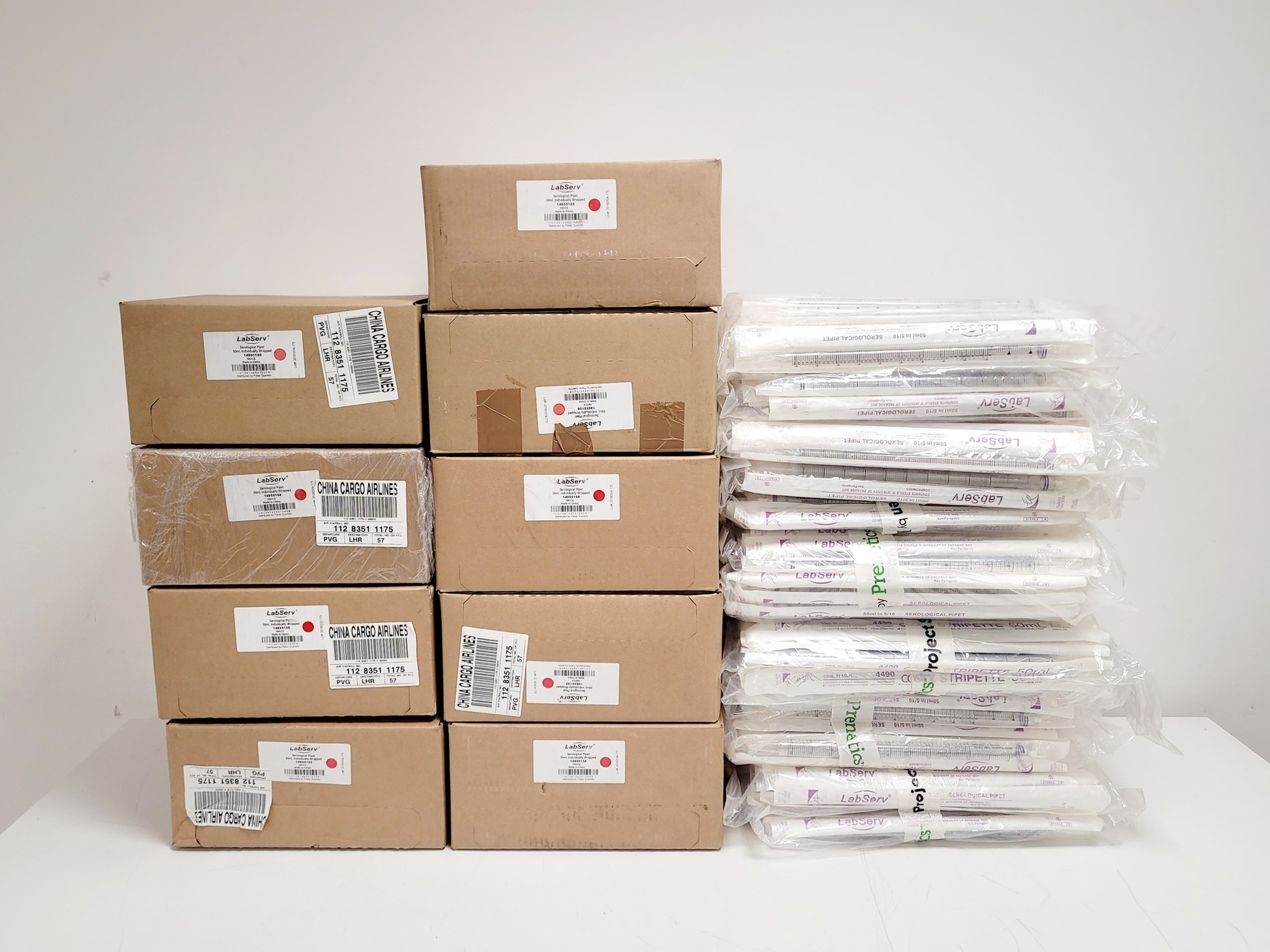 Image of Job Lot of 1,225 x 50mL LabServ Serological Pipettes