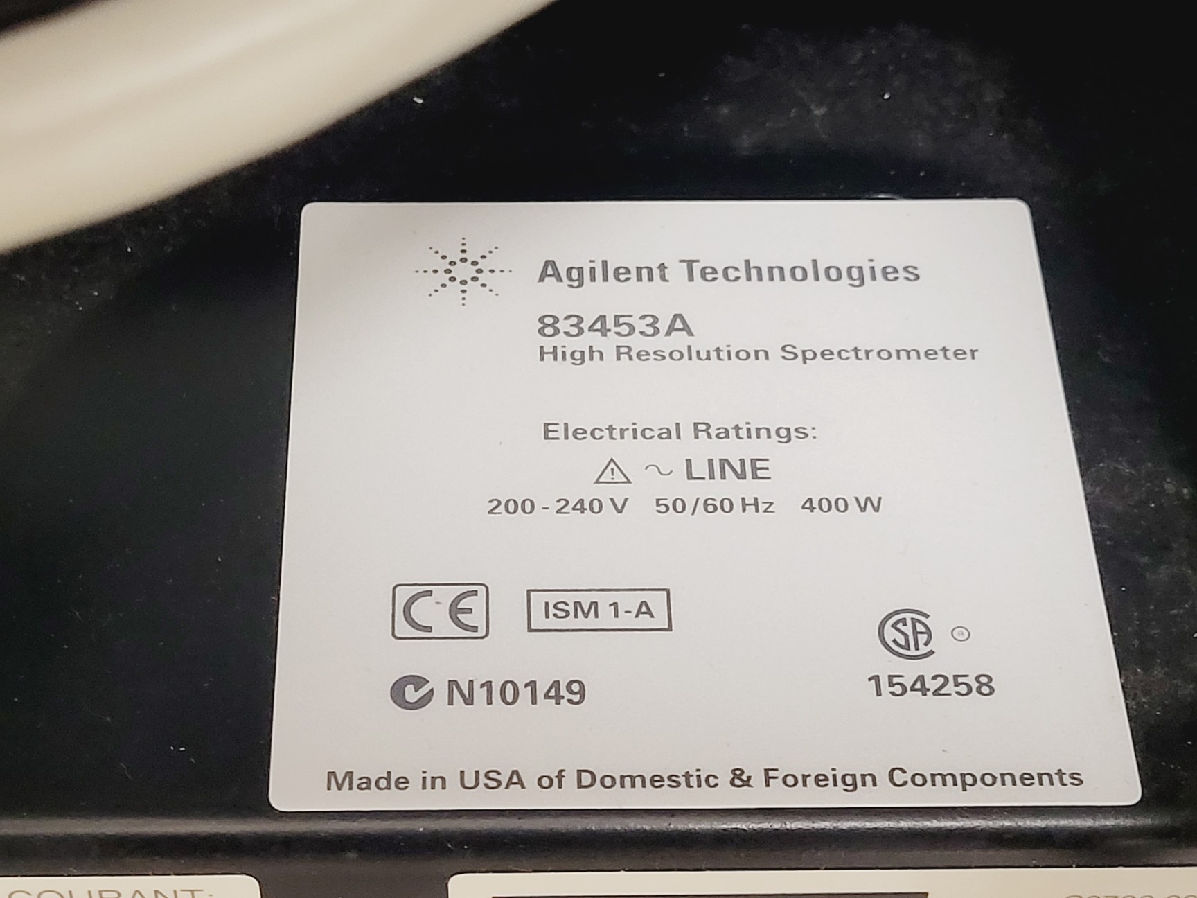 Image of Agilent 83453A High-Resolution Spectrometer System Lab