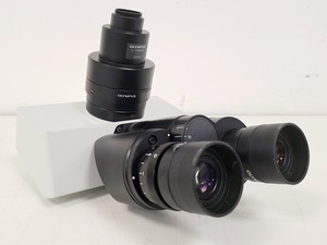 Image of Olympus U-TR30-2 Trinocular Camera Port Microscope Head w/ U-TV1X-2 & U-CMAD3