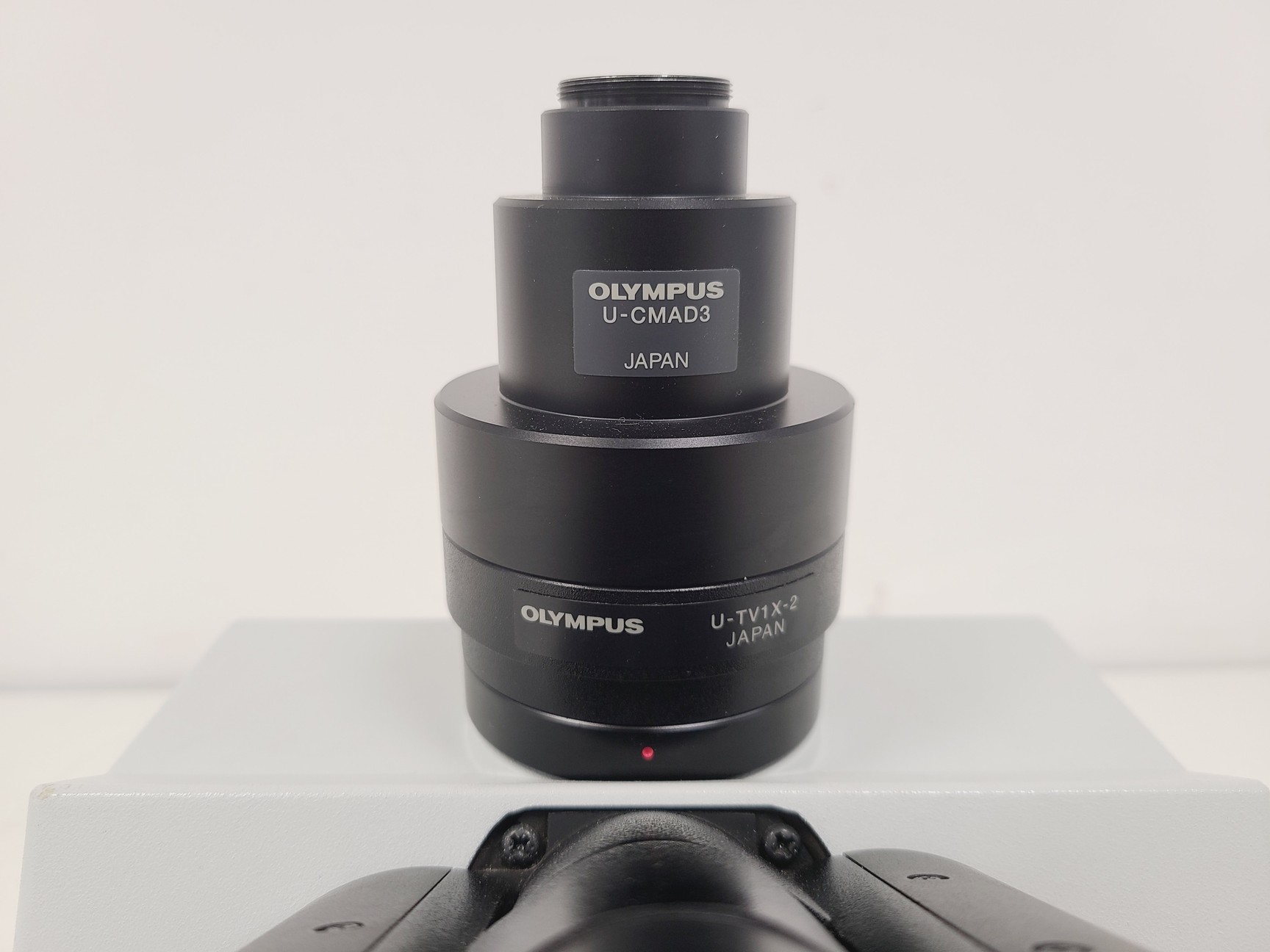 Image of Olympus U-TR30-2 Trinocular Camera Port Microscope Head w/ U-TV1X-2 & U-CMAD3
