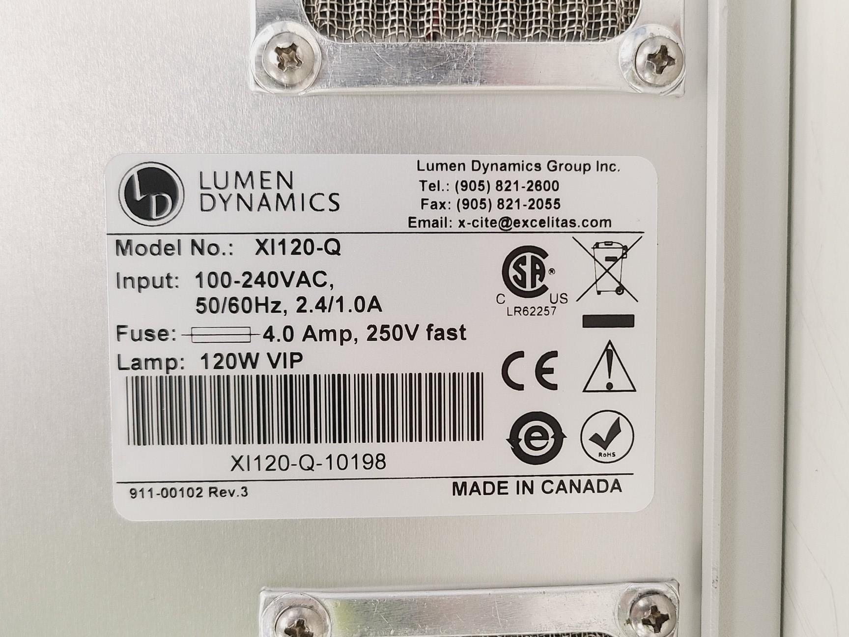Image of X-Cite 120 w/ Exfo Light Pipe & X-Cite Lumen Dynamics 810-00032X X-Cite Adapter