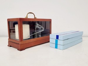 Thumbnail image of Casella London Antique Barograph in Polished Mahogany Case w/ 3 x Chart Papers