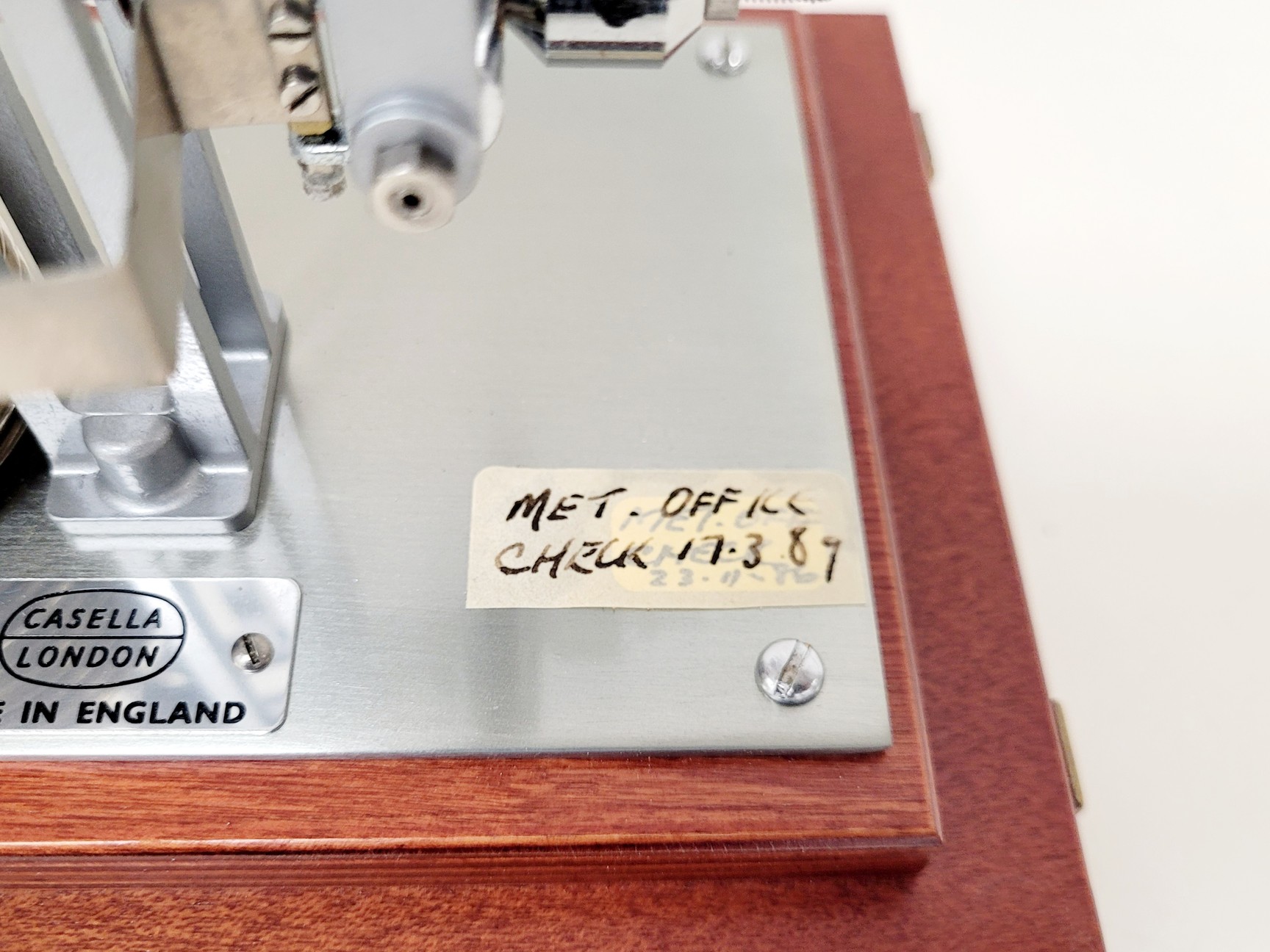 Image of Casella London Antique Barograph in Polished Mahogany Case w/ 3 x Chart Papers