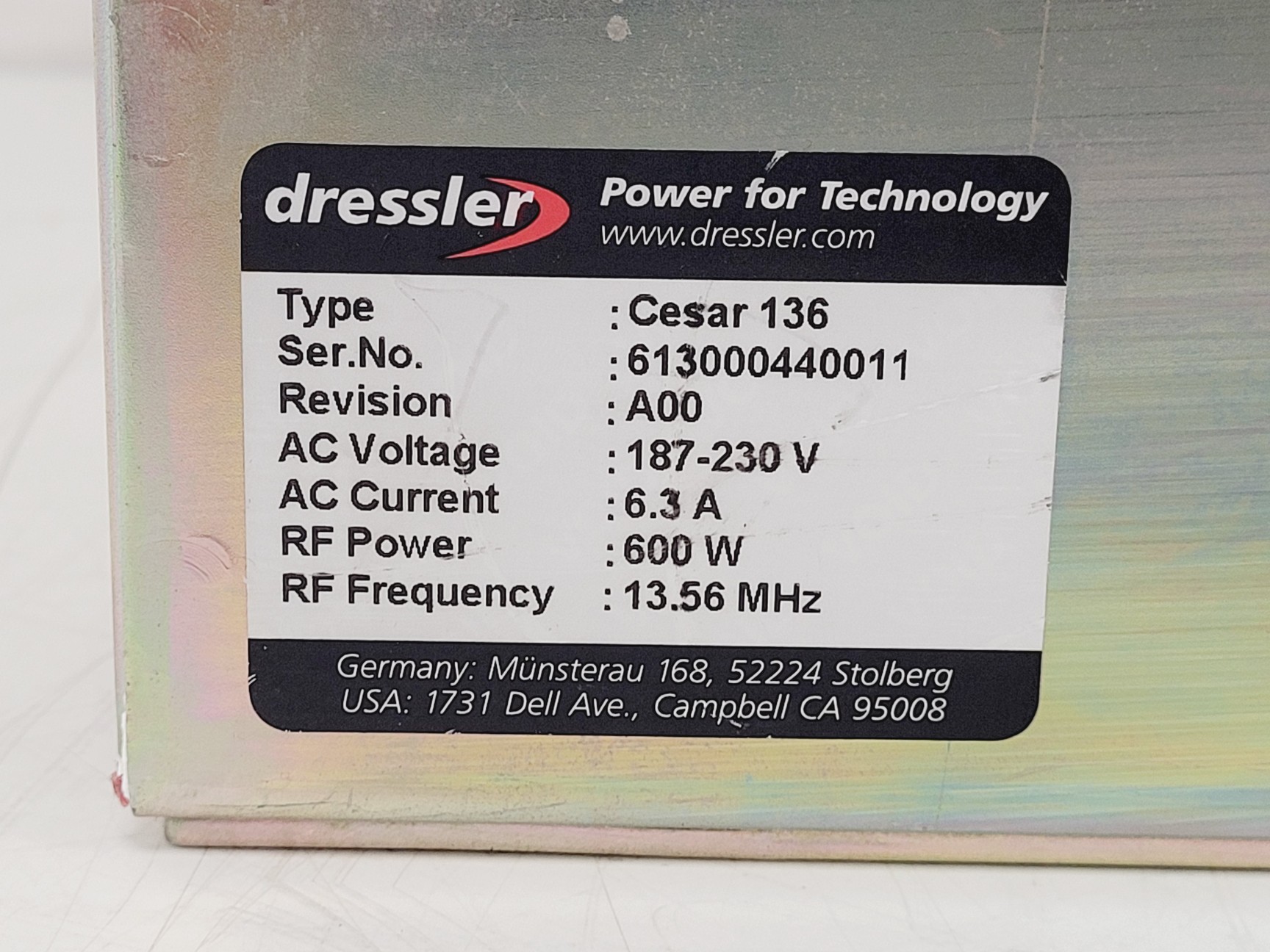Image of Dressler Cesar 136 RF Power Generator