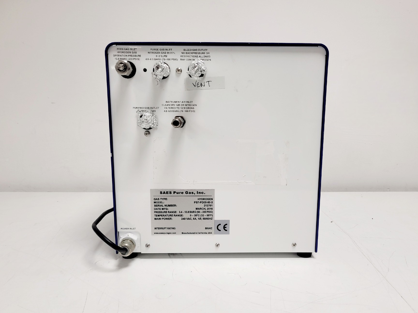 Image of SAES Pure Gas PS7-PD05-50-3 Palladium Hydrogen Purifier