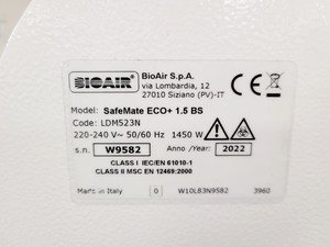 Thumbnail image of BioAir Safemate ECO+ 1.5BS Class II Microbiological Safety Cabinet w/ Stand