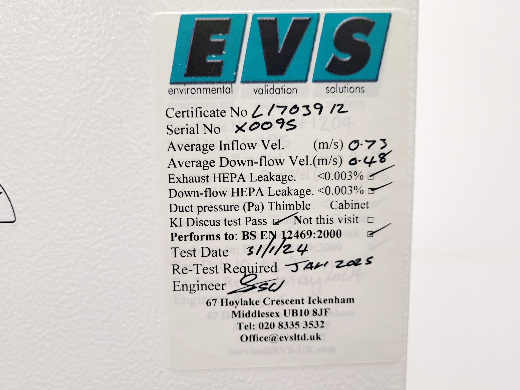 Image of BioAir Safemate ECO+ 1.2BS Class II Microbiological Safety Cabinet w/ Stand