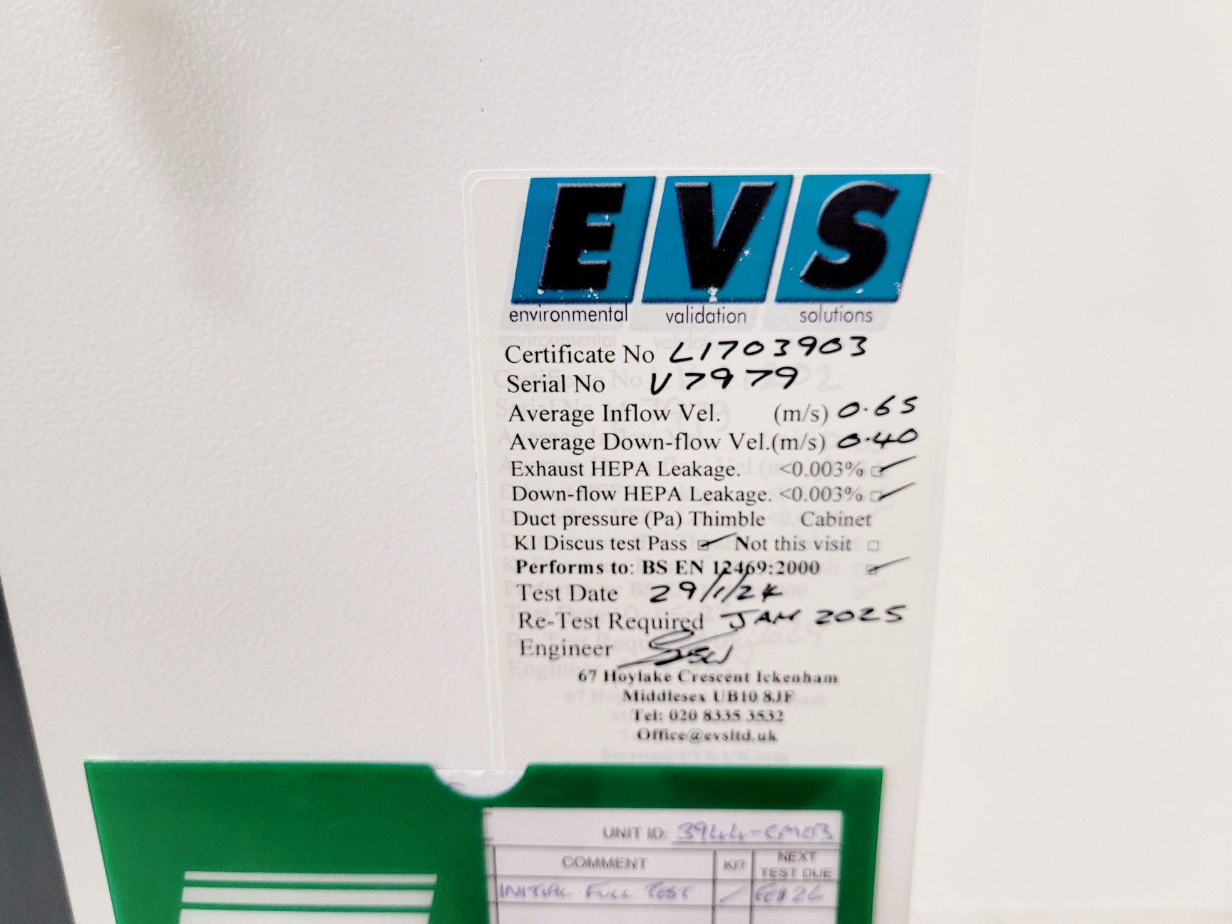 Image of BioAir Safemate ECO+ 1.5BS Class II Microbiological Safety Cabinet w/ Stand