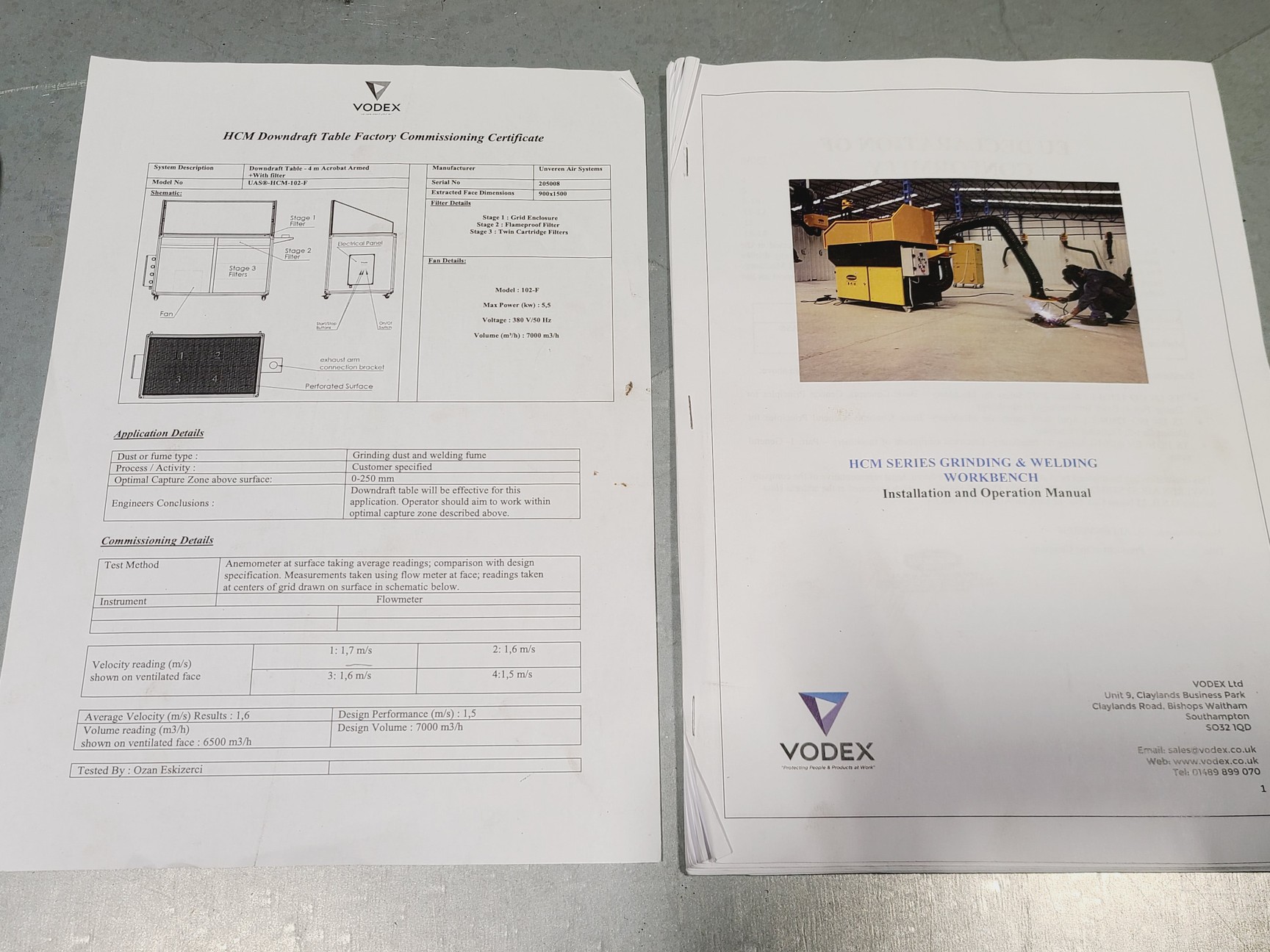 Image of Vodex HCM Series Grinding & Welding Workbench Model UAS®-HCM-102-F