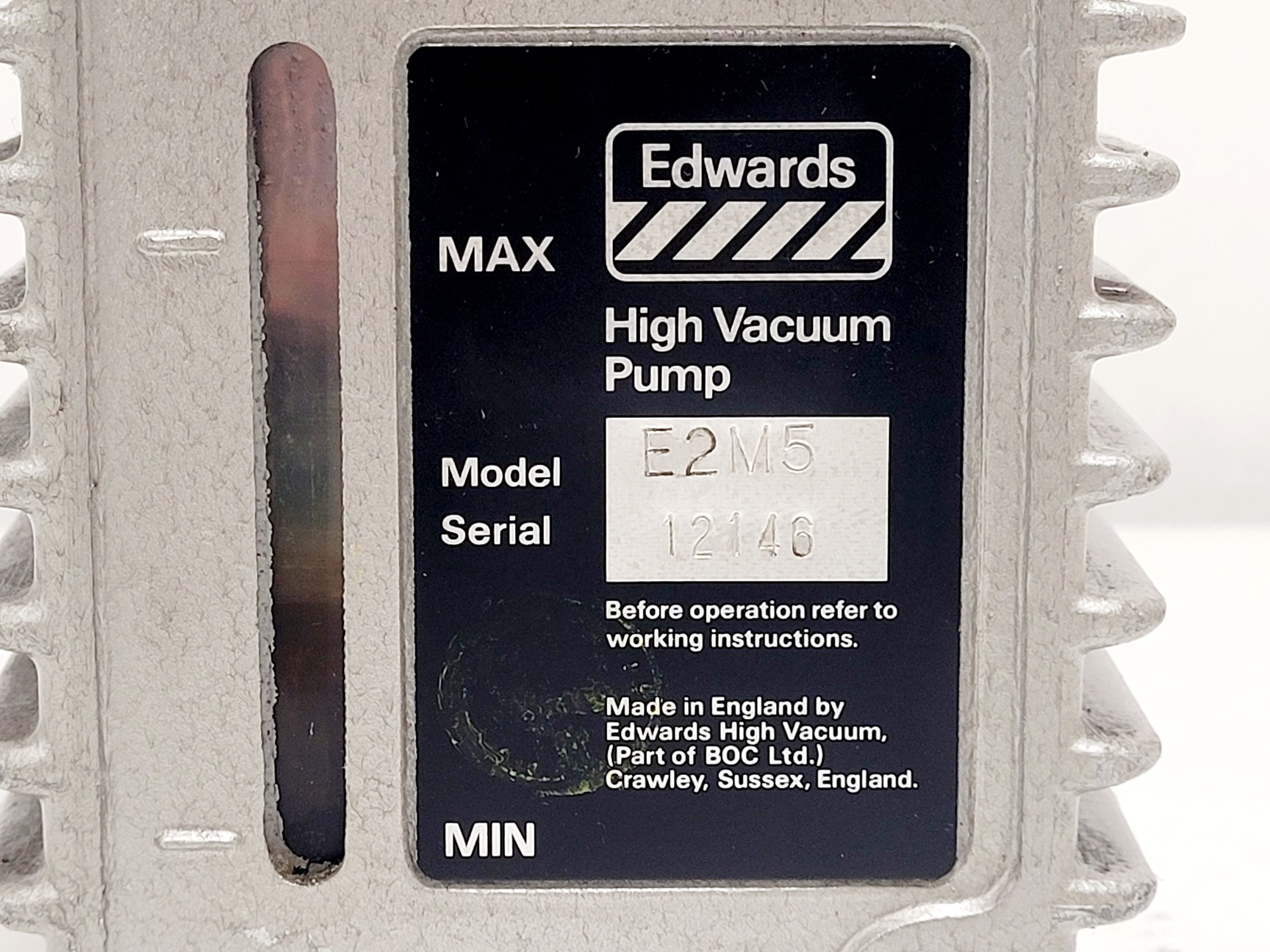 Image of Edwards 5 E2M5 Two Stage Rotary Vane Vacuum Pump