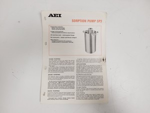Thumbnail image of AEI SP3 VRD38 Sorption Pump