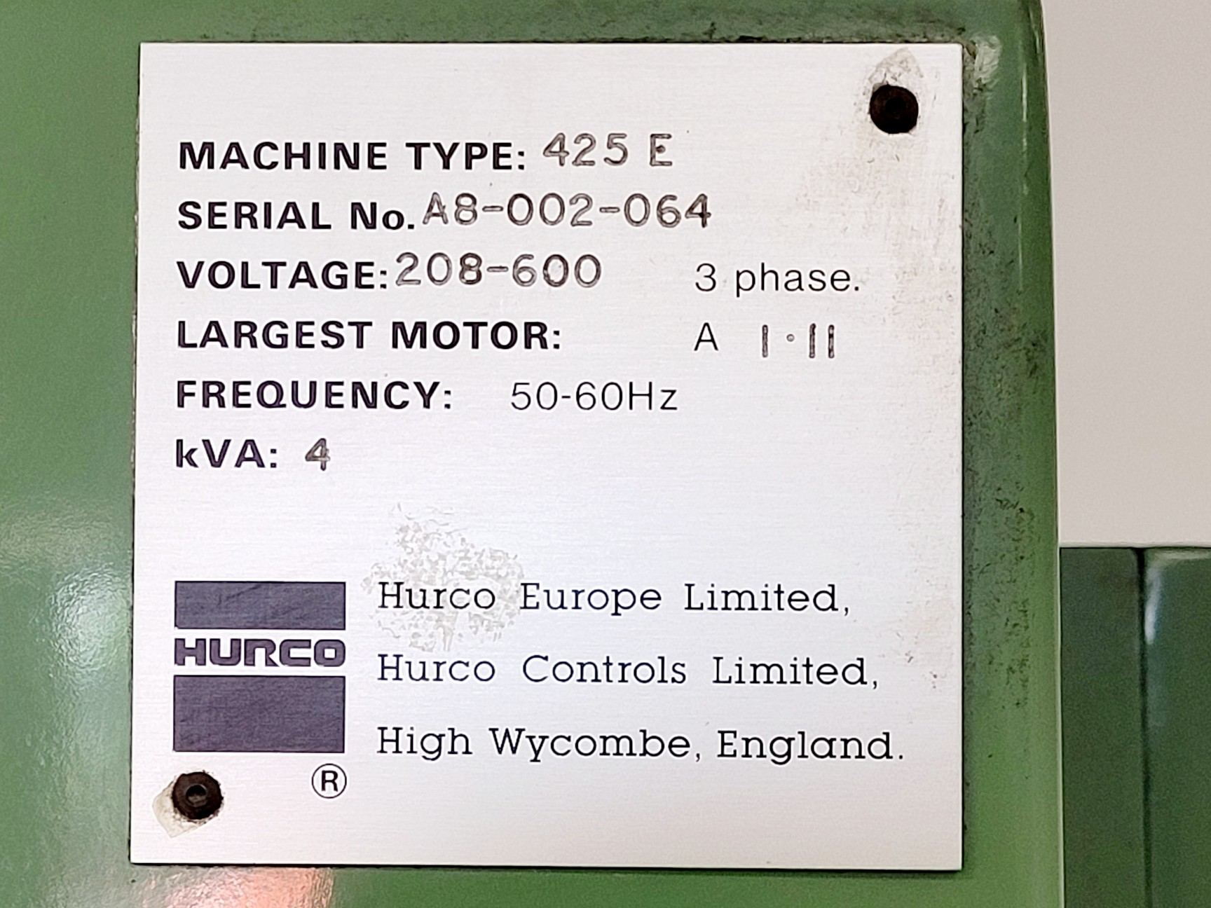 Image of HURCO 425E Spark Eroder