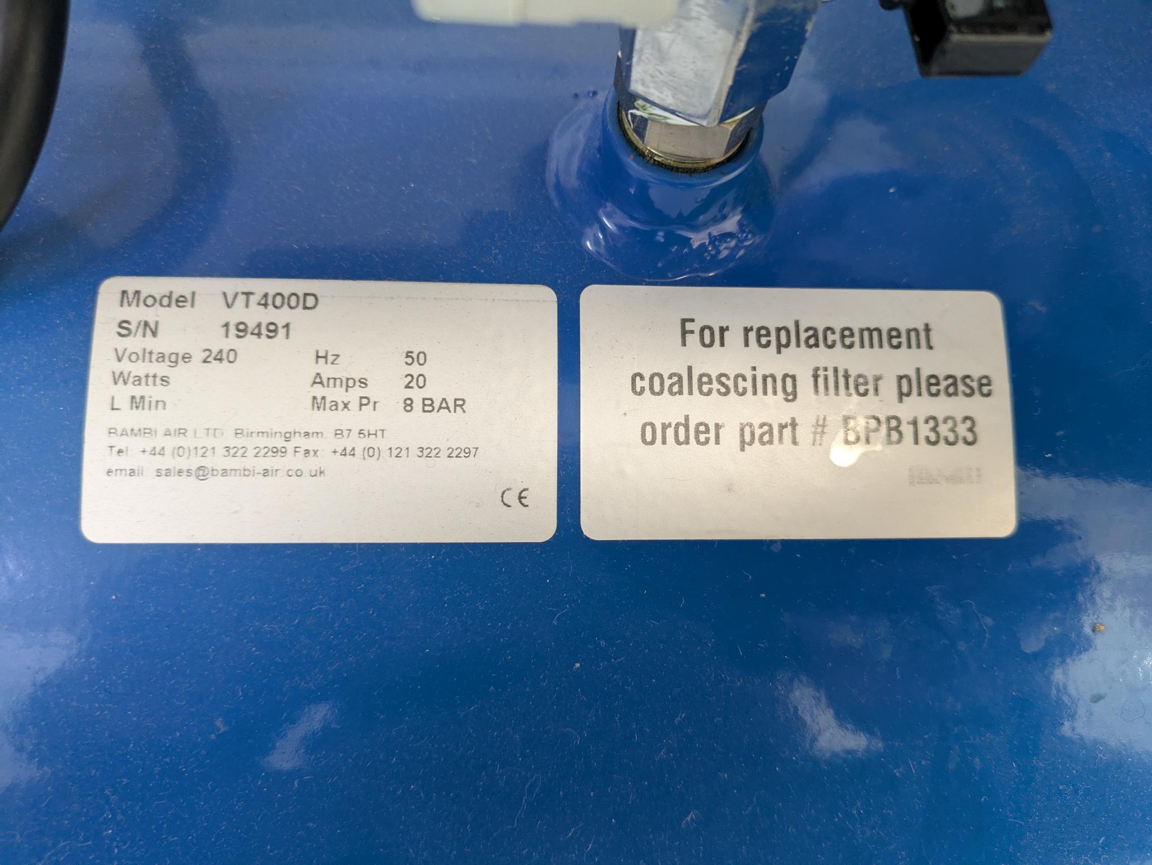 Image of Bambi VT400D Oil-Free Air Compressor – Dry Air Compressor System