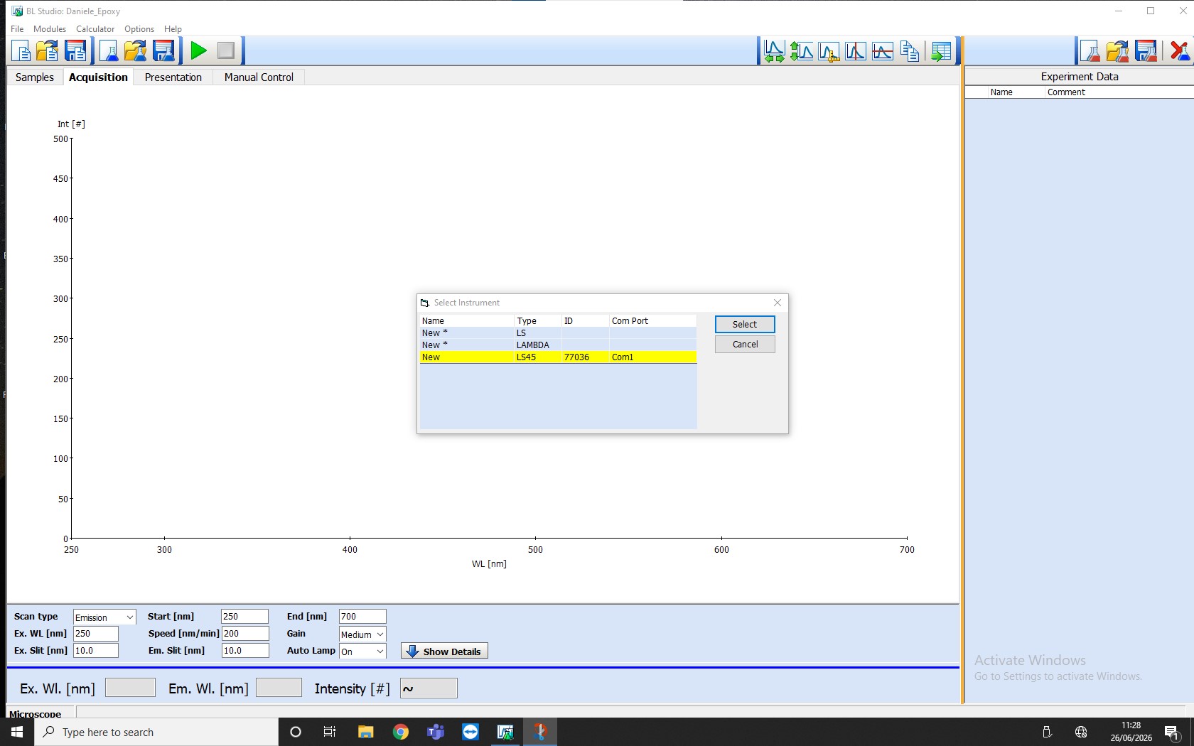 Image of Perkin Elmer LS45 Luminescence Spectrometer w/ PC & BL Studio BioLight Software 