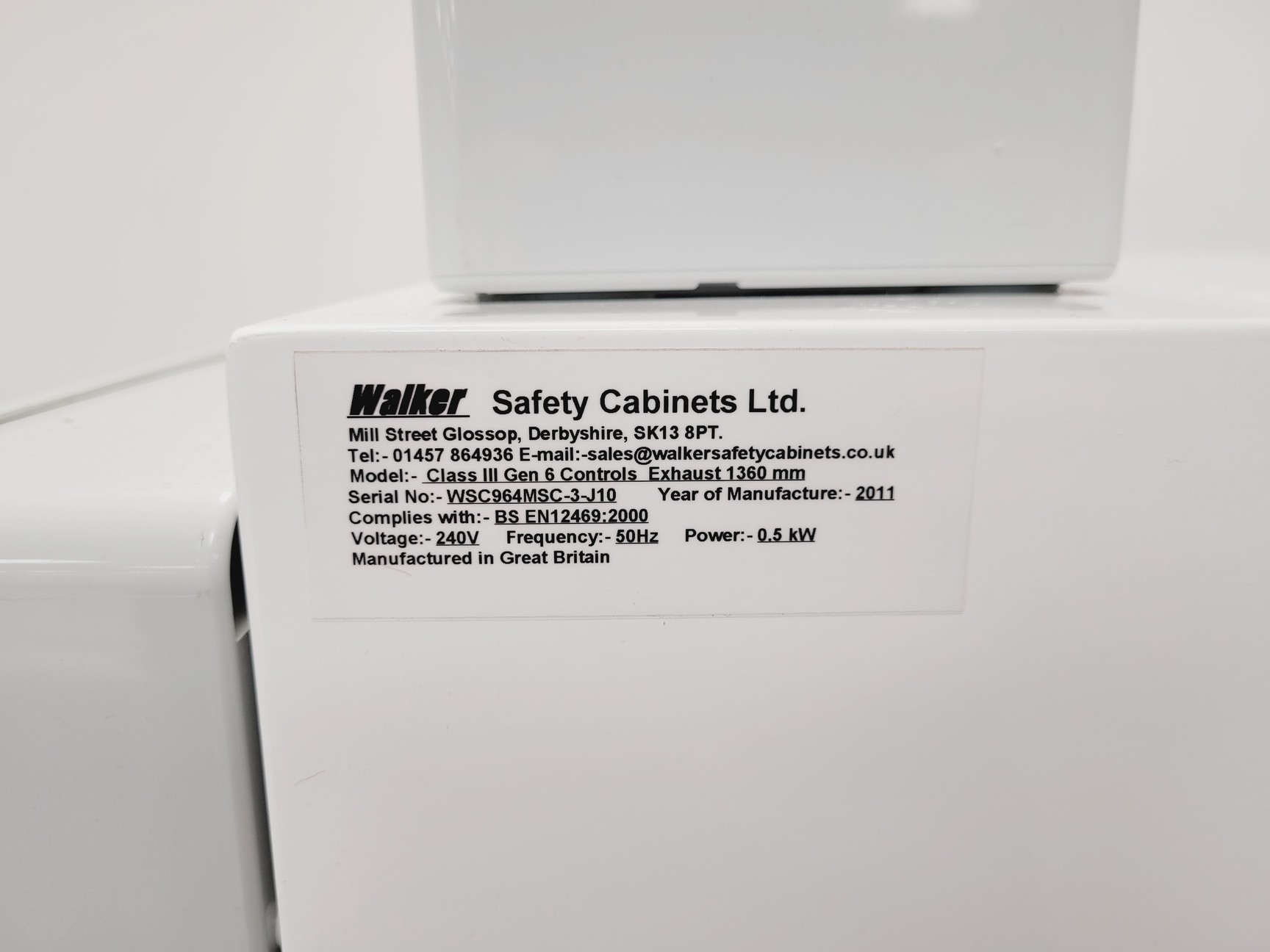 Image of Walker Model Class III Gen 6 Controls MSC Microbiological Safety Cabinet