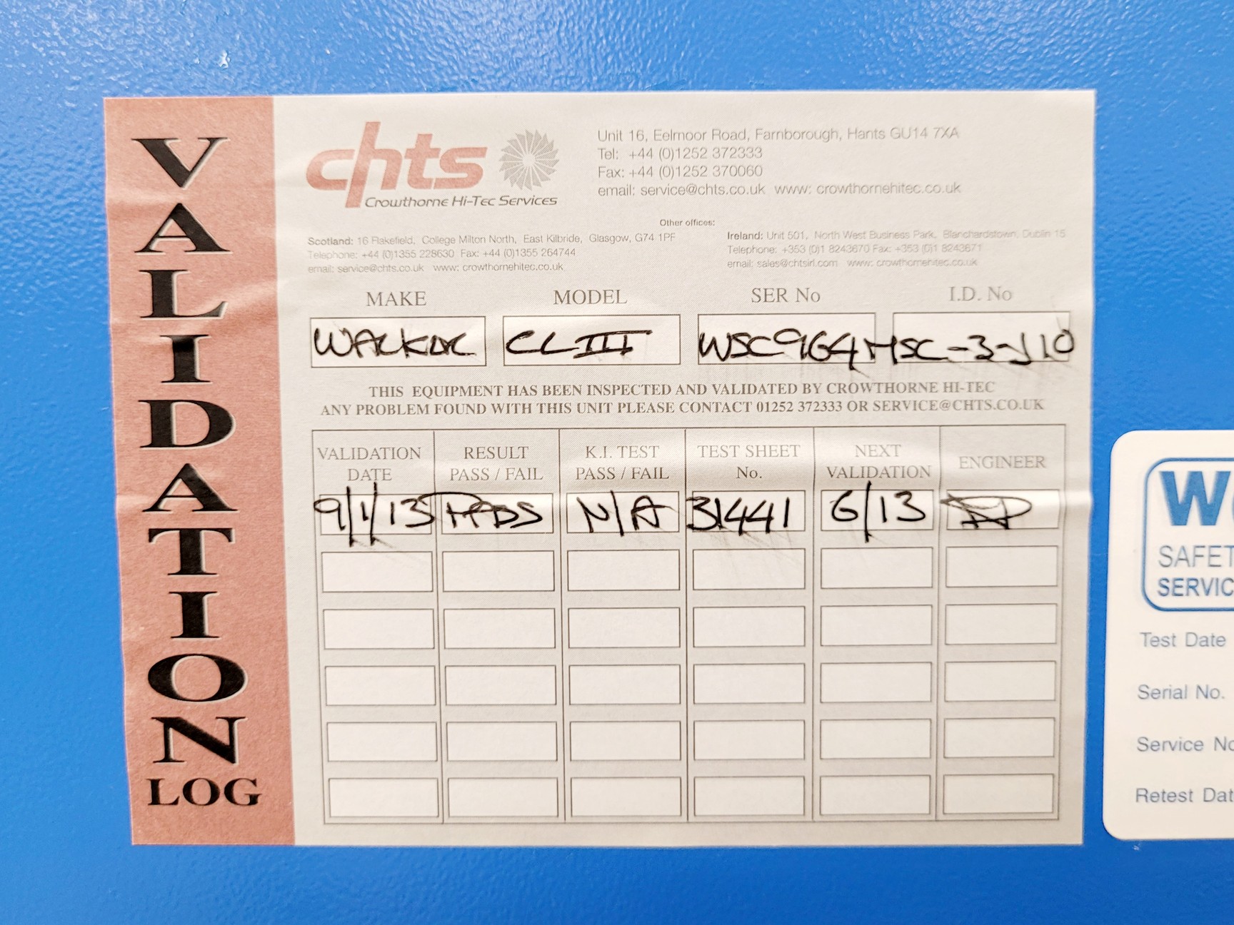 Image of Walker Model Class III Gen 6 Controls MSC Microbiological Safety Cabinet