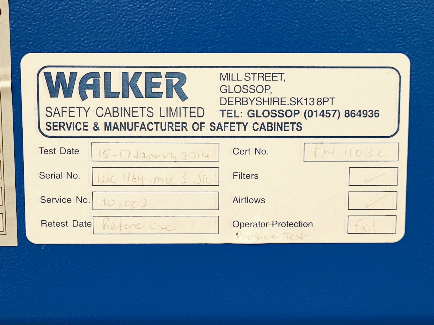 Image of Walker Model Class III Gen 6 Controls MSC Microbiological Safety Cabinet