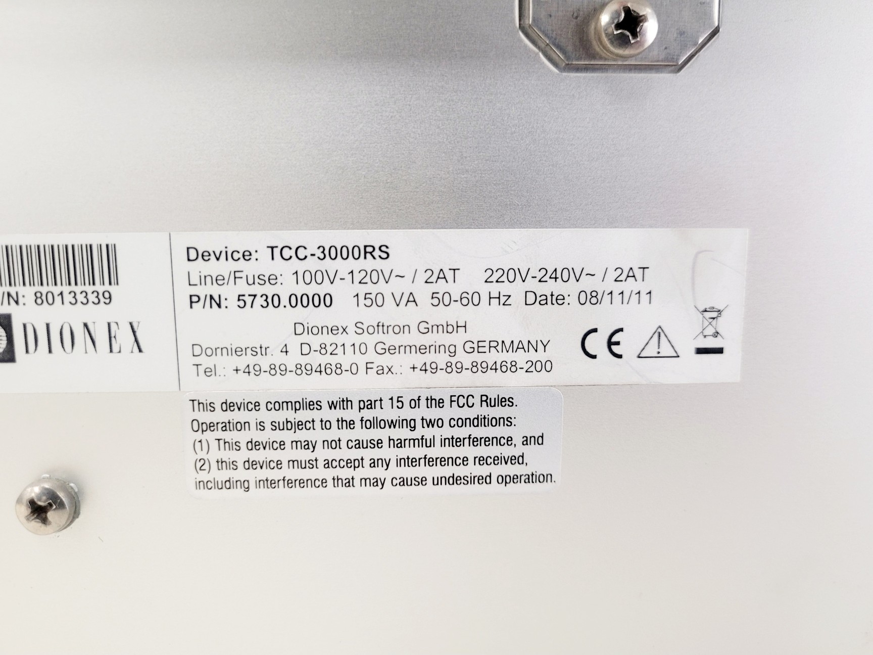 Image of Dionex UltiMate RS Column Compartment TCC-3000RS