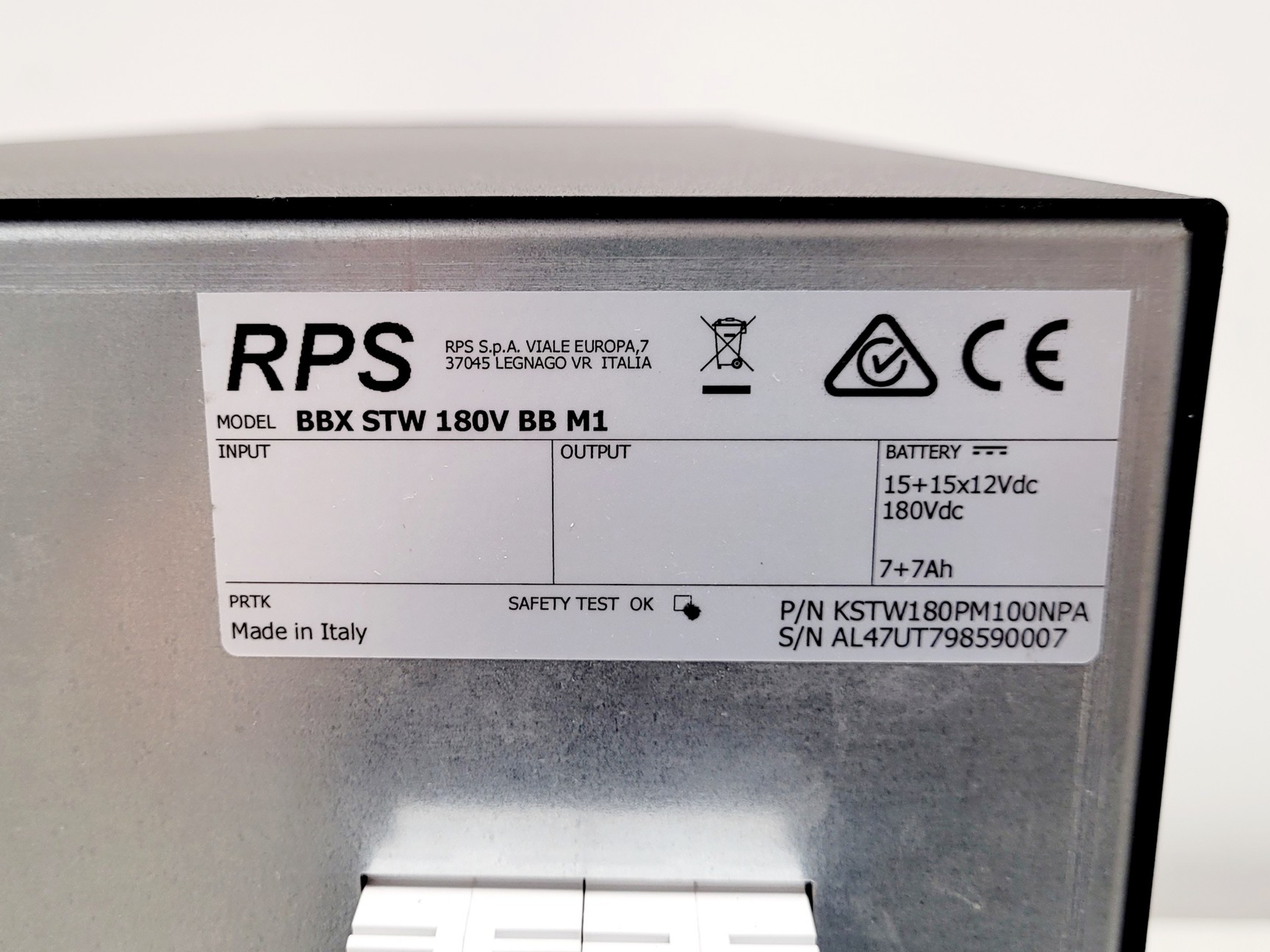 Image of RPS Uninterruptible Power Supply Battery - BBX STW 180V BB M1