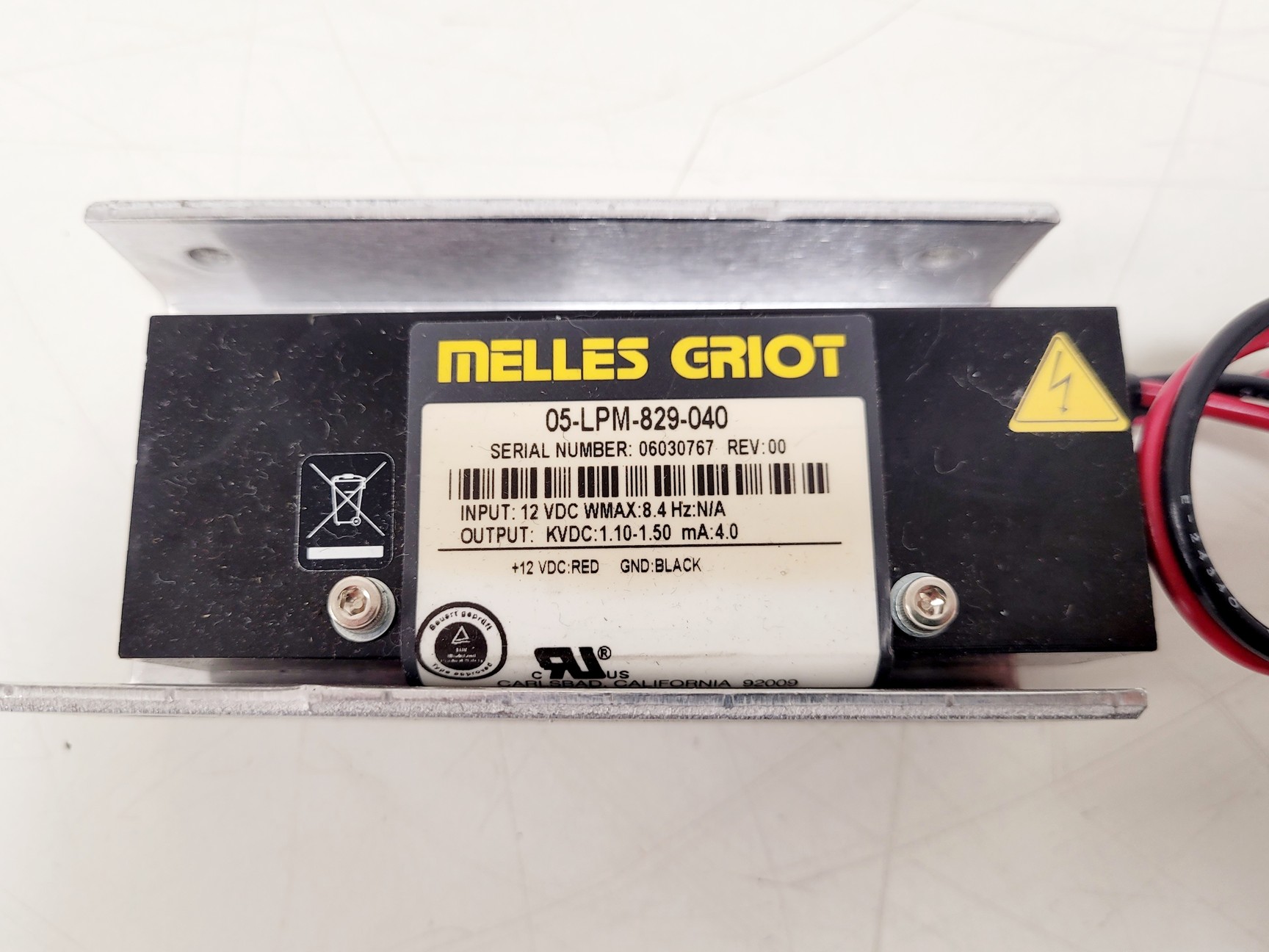 Image of JDS UniPhase High Voltage Power Supply w/ Melles Griot Lasers