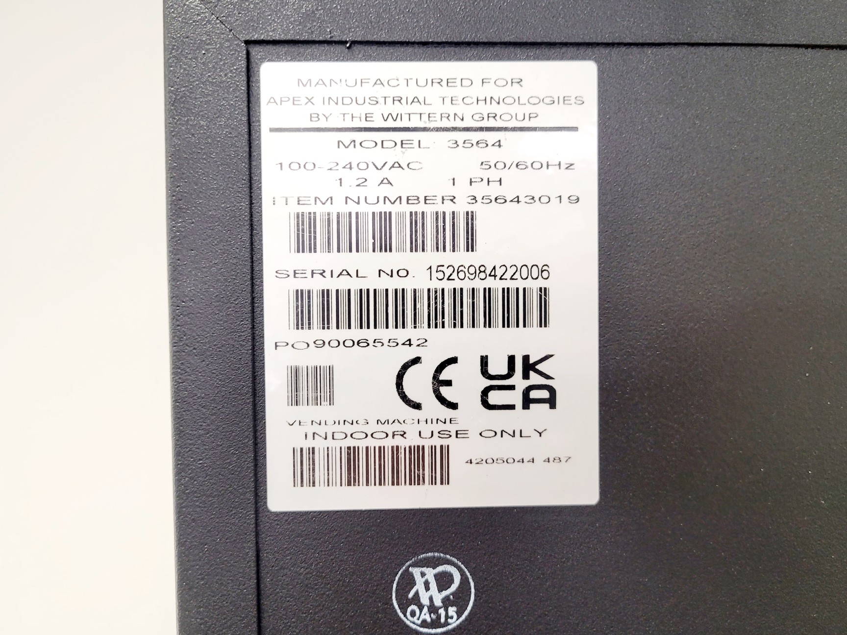 Image of Apex Industrial Technologies Model 3564 Smart Locker - Black