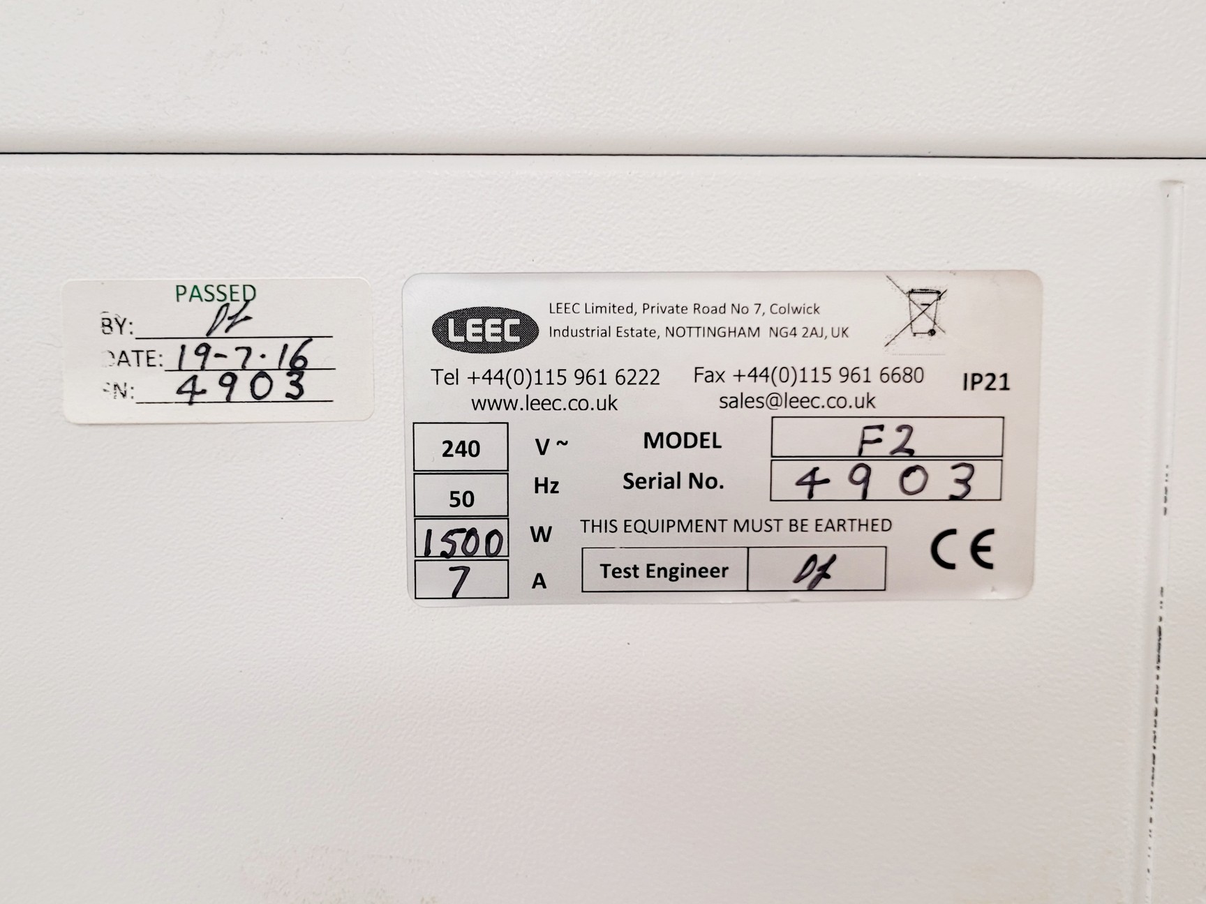 Image of Leec F2 Drying Cabinet Lab