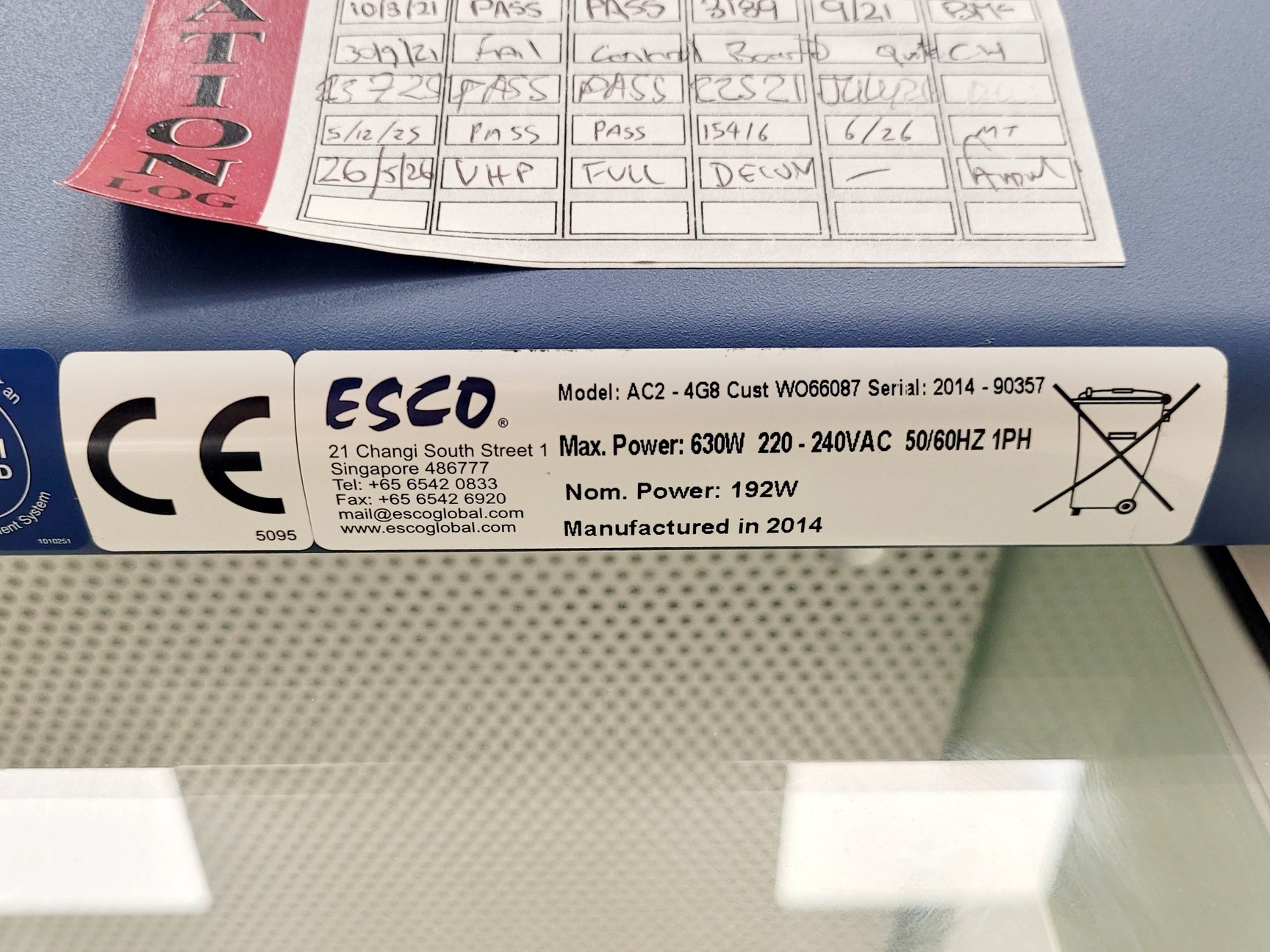 Image of Esco Airstream Duo AC2-4G8 Class II BSC Safety Cabinet Lab