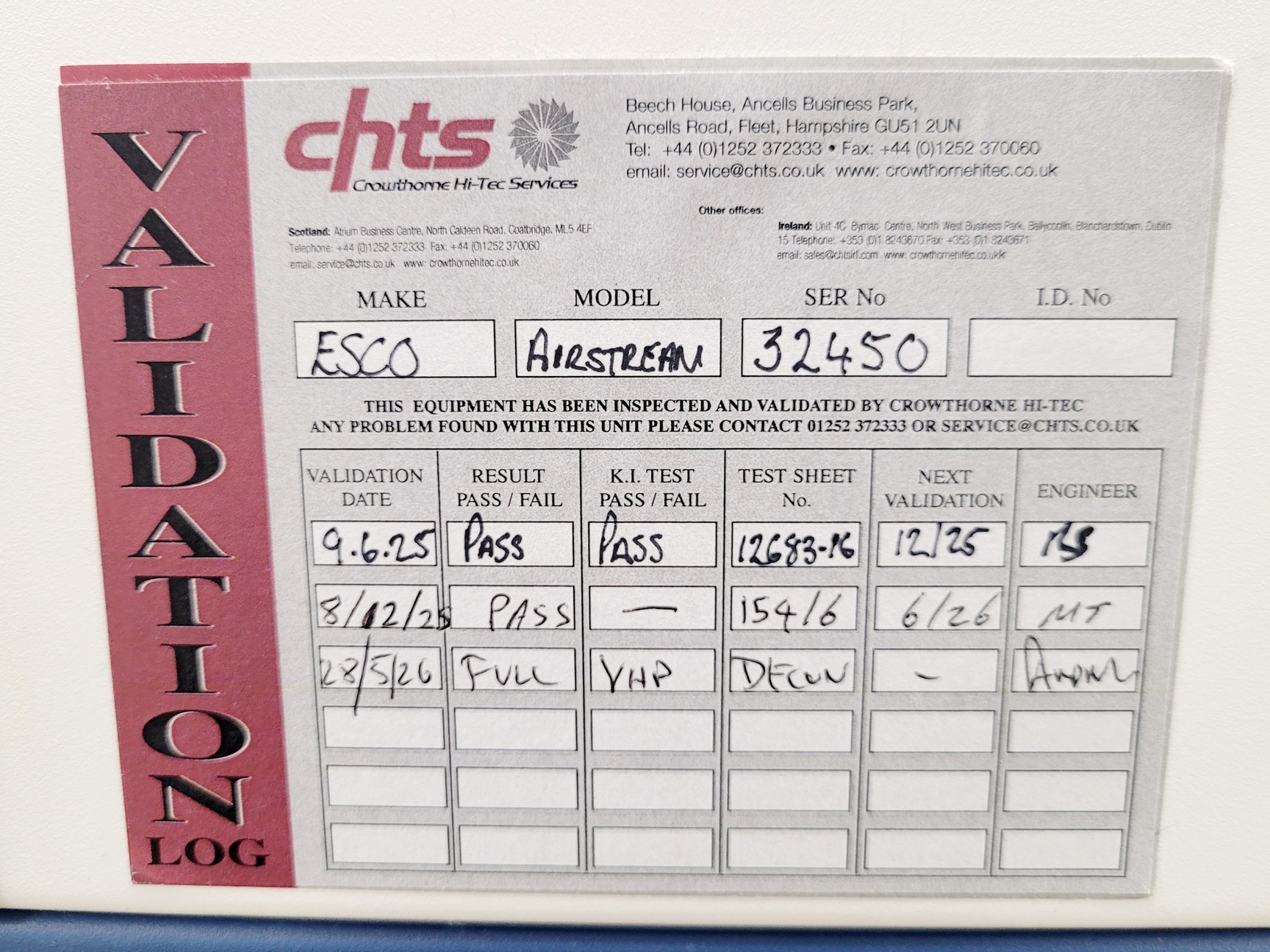 Image of ESCO Airstream AC2-4G1 Class II Biohazard Safety Cabinet Lab