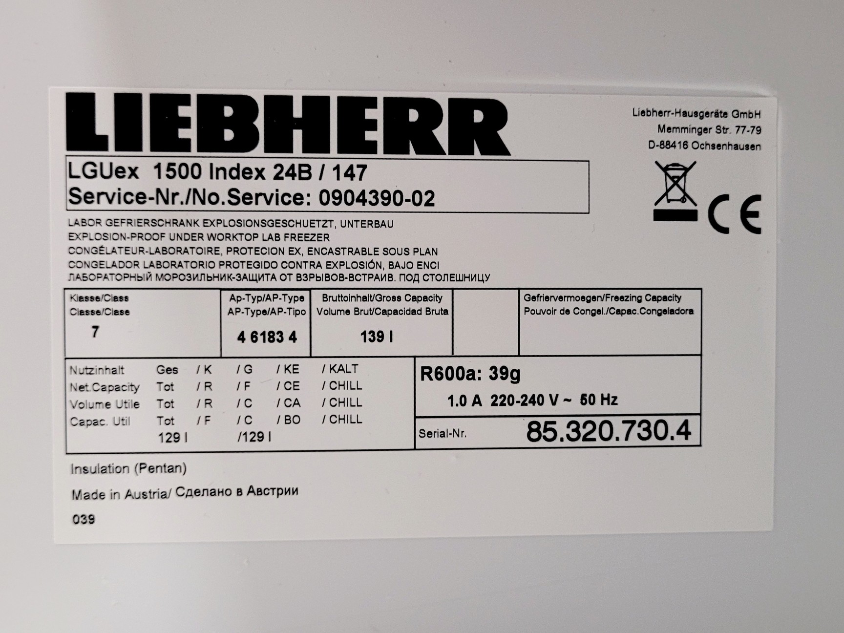 Image of Liebherr MediLine LGUEX 1500 Laboratory Freezer