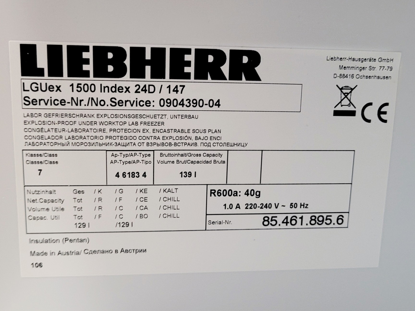 Image of Liebherr MediLine LGUEX 1500 Laboratory Freezer