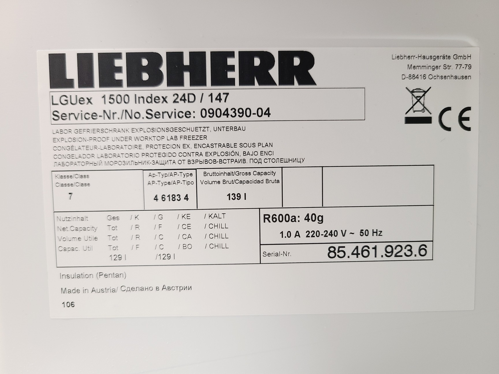 Image of Liebherr MediLine LGUEX 1500 Laboratory Freezer
