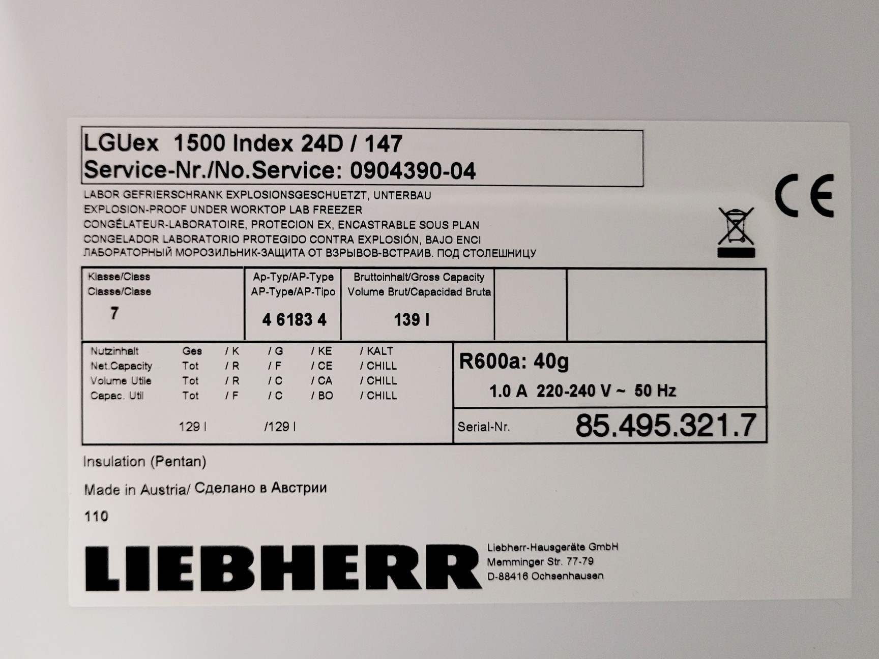 Image of Liebherr MediLine LGUEX 1500 Laboratory Freezer