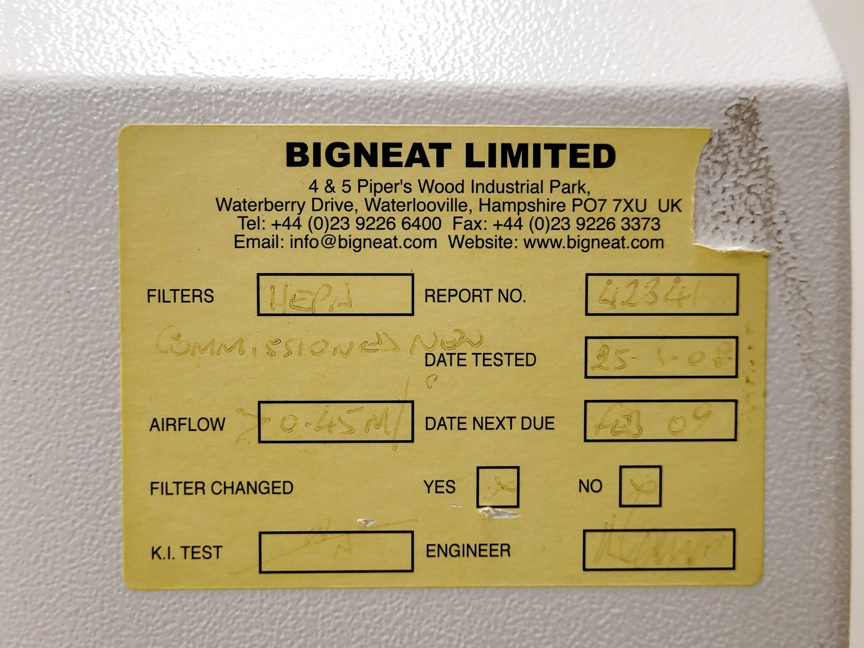 Image of Bigneat HLF Workstation BN0006/01 HLFP 2.0 Horizontal Laminar Flow
