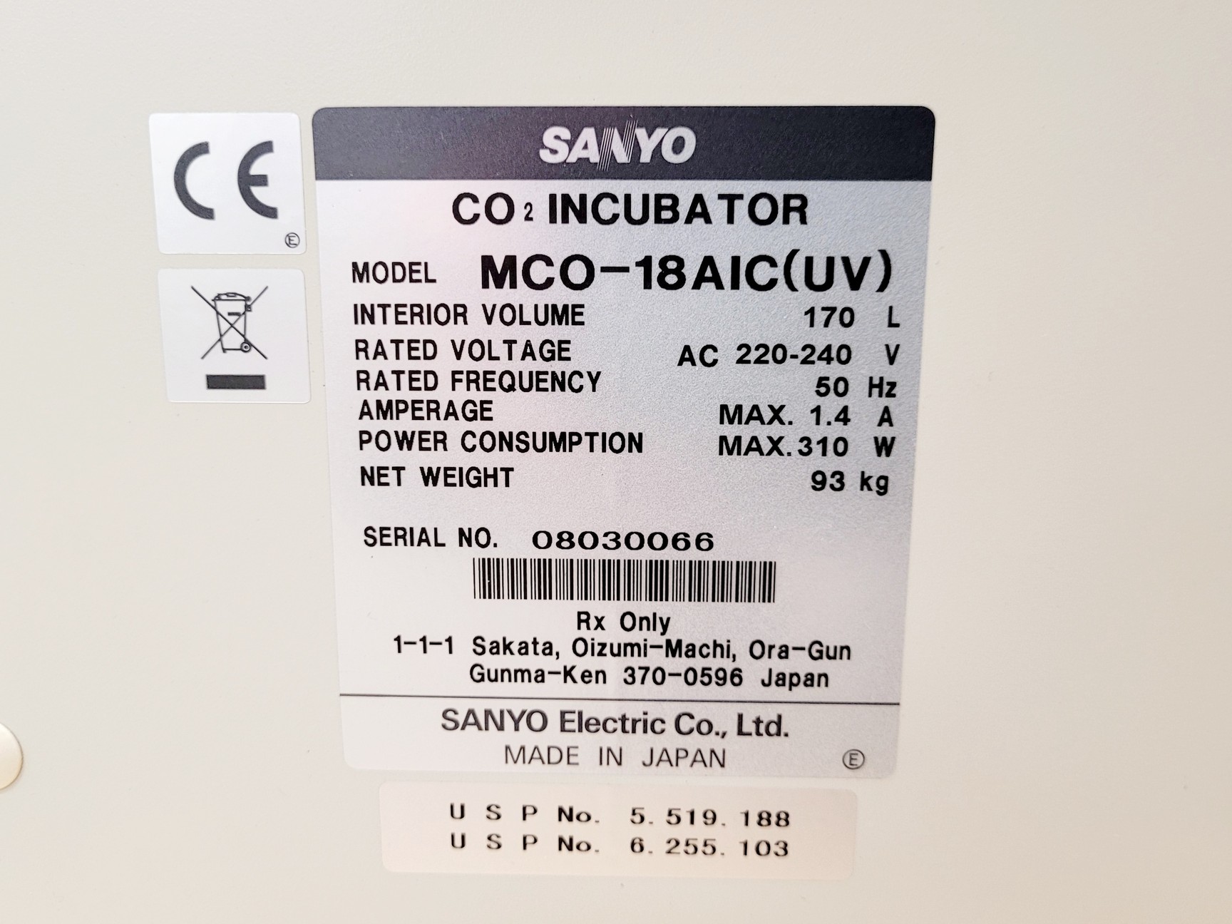 Image of Sanyo MCO-18AIC(UV) CO2 Incubator
