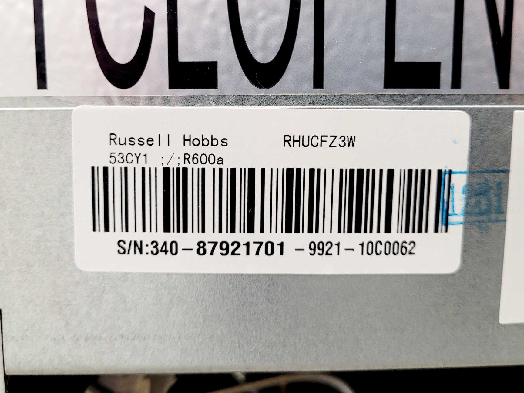 Image of Russell Hobbs RHUCFZ3W Freezer Lab