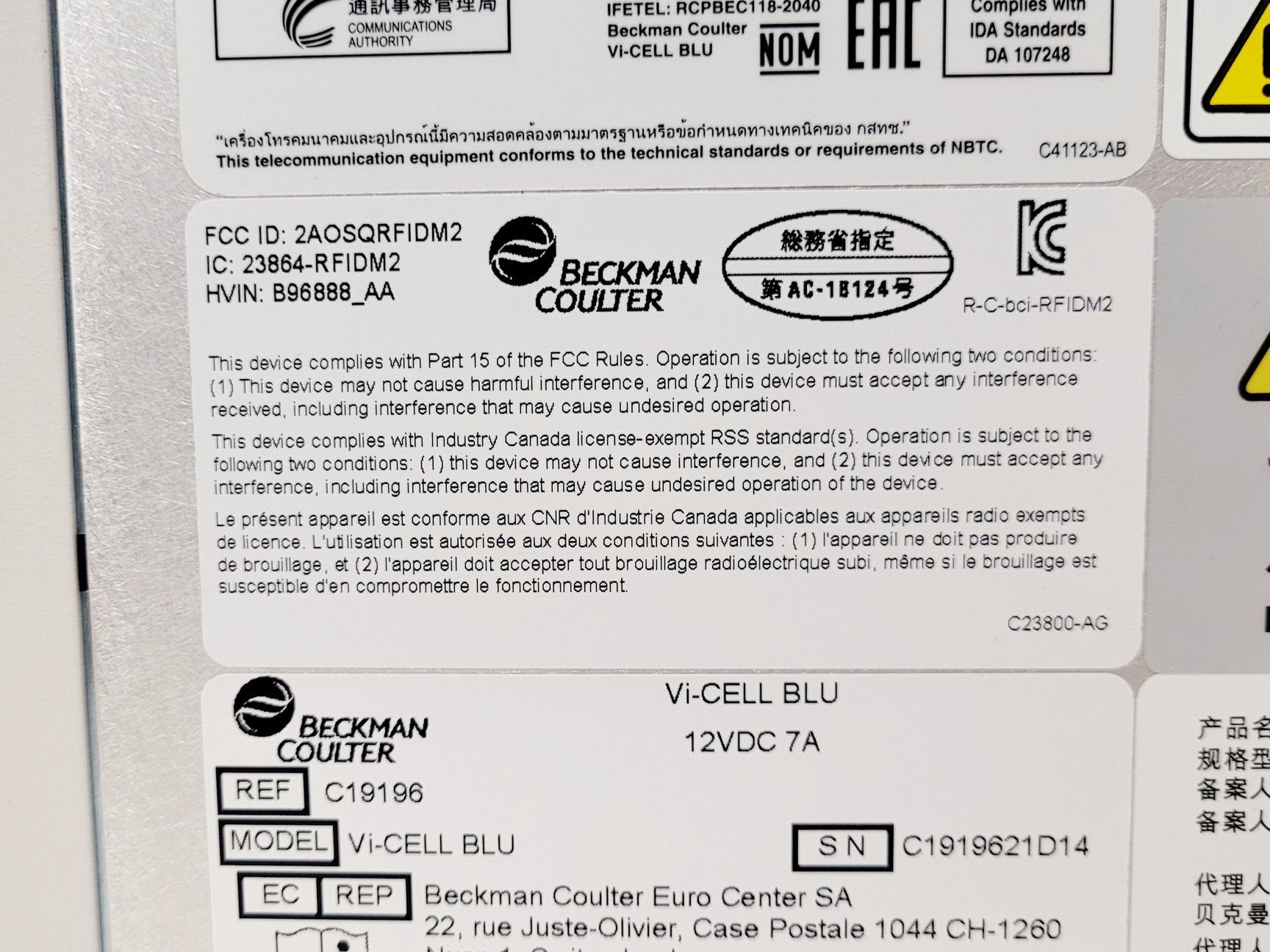 Image of Beckman Coulter C19196 Vi-Cell Blu Cell Viability Analyzer (2021) 