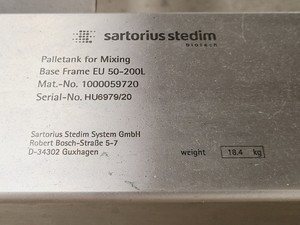 Thumbnail image of Sartorius Stedim Biotech Pallet Tank for Mixing Base Module EU 200L w/ Combics 1