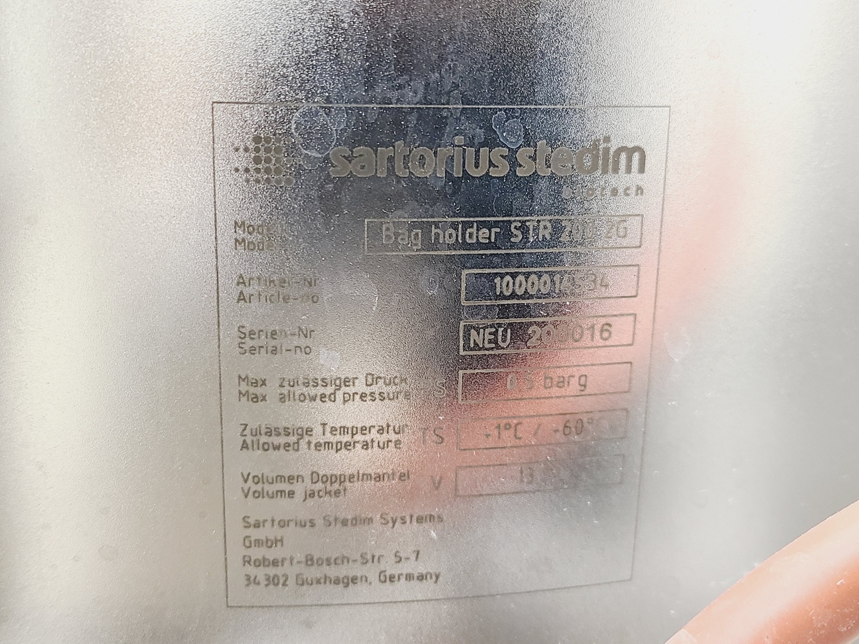 Image of Sartorius Stedim Biotech BIOSTAT STR BIOSTATSTR2 Stirred Tank Bioreactor 