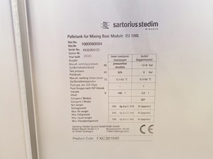 Thumbnail image of Sartorius Stedim 100L Pallet Tank, Base Frame and Pro Mixer Drive Unit (2020)