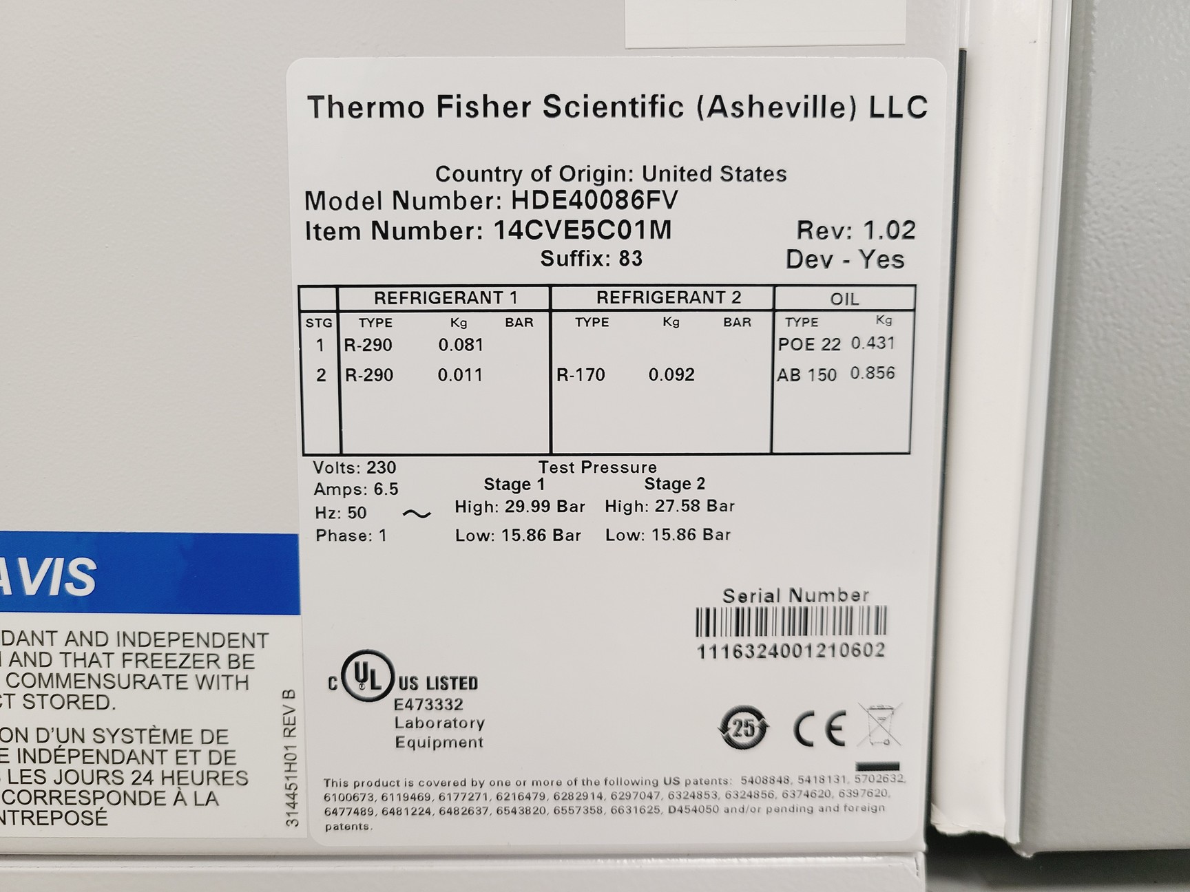 Image of Thermo Scientific HeraFreeze HDE Series Ultra-Low Temperature Freezer HDE40086FV
