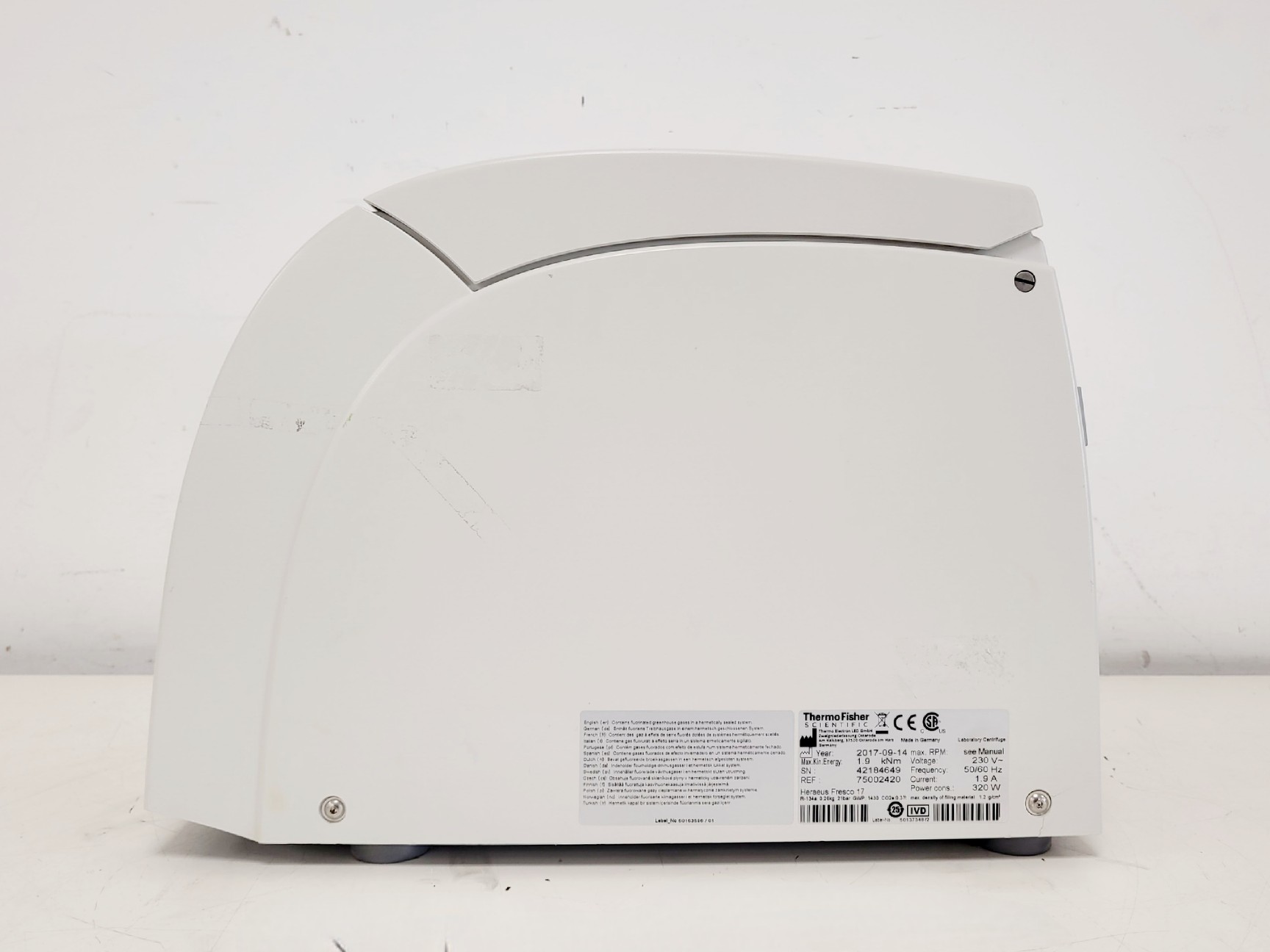 Image of Thermo Fisher Scientific Fresco 21 Microcentrifuge w/ 75003424 Rotor 14800RPM