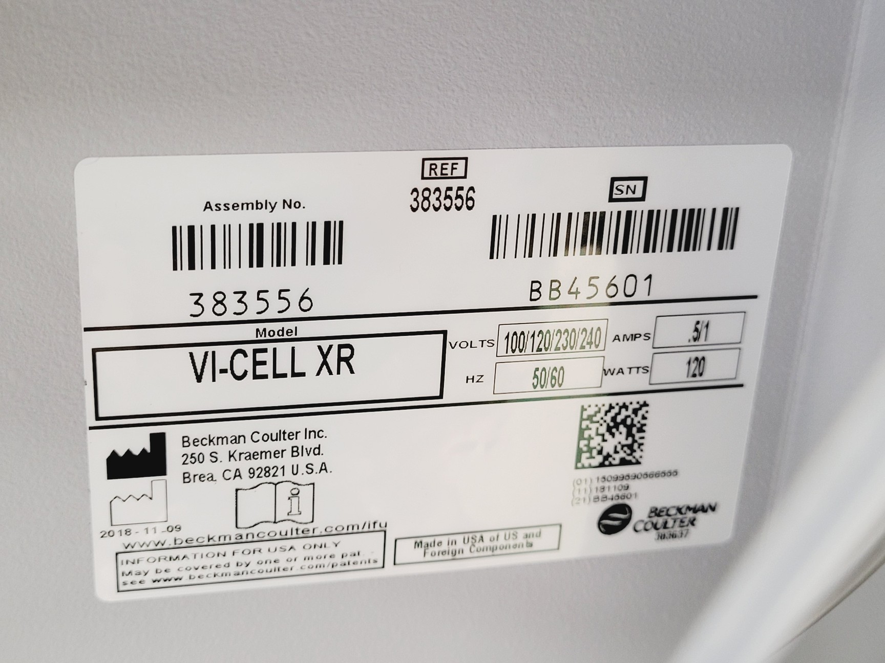 Image of Beckman Coulter Vi-Cell XR Cell Viability Analyser W/ Software and Accessories