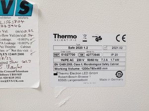 Thumbnail image of Thermo Scientific Safe 2020 Model 1.2 Class 2 Biological Safety Cabinet w/ Stand