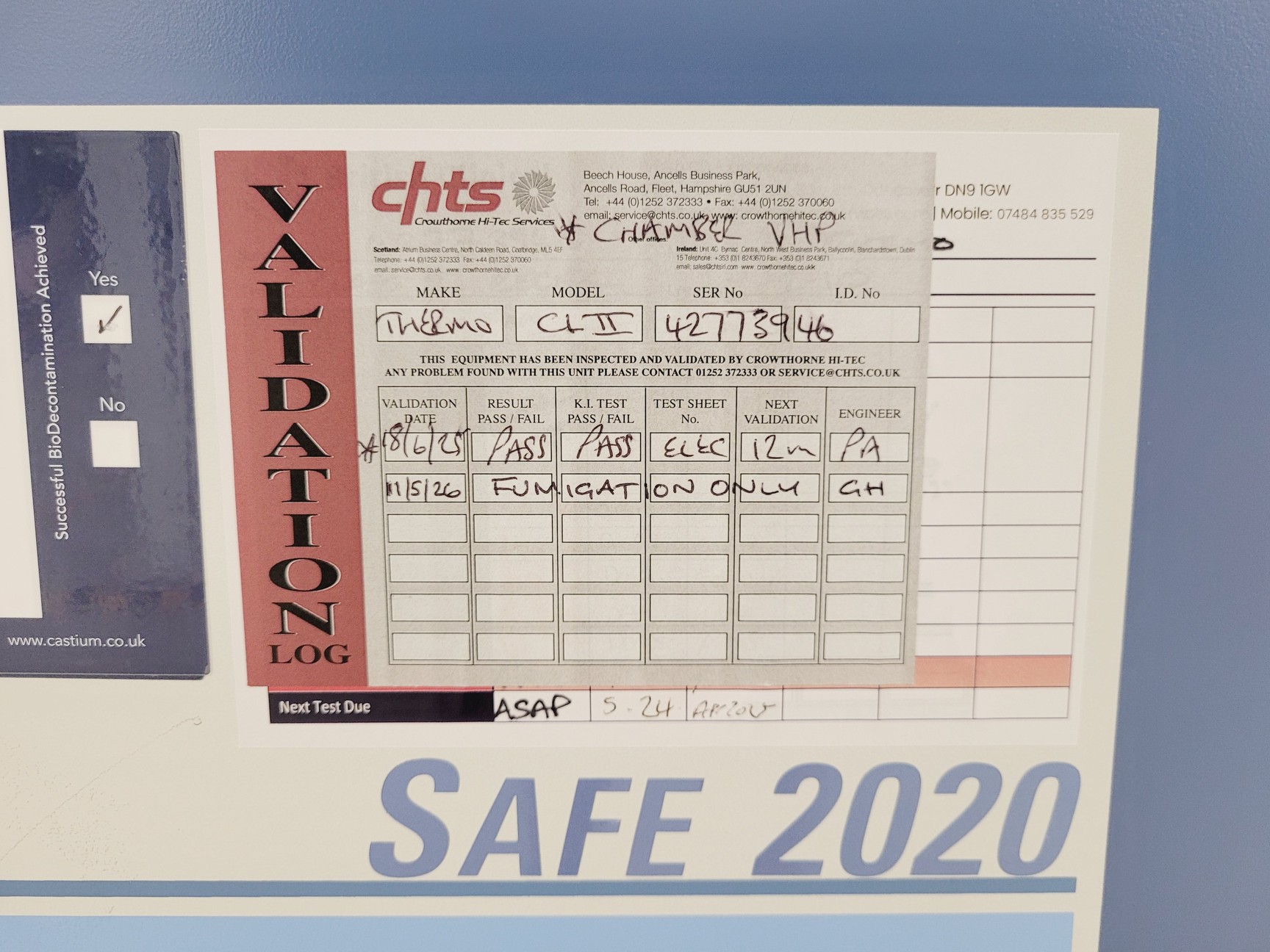 Image of Thermo Scientific Safe 2020 Model 1.2 Class 2 Biological Safety Cabinet w/ Stand
