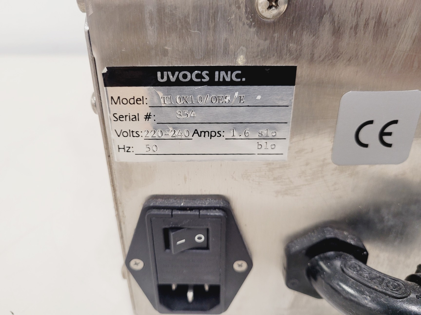 Image of UVOCS Inc UV Ozone Cleaning Systems Fume Extract T10x10/OES/E