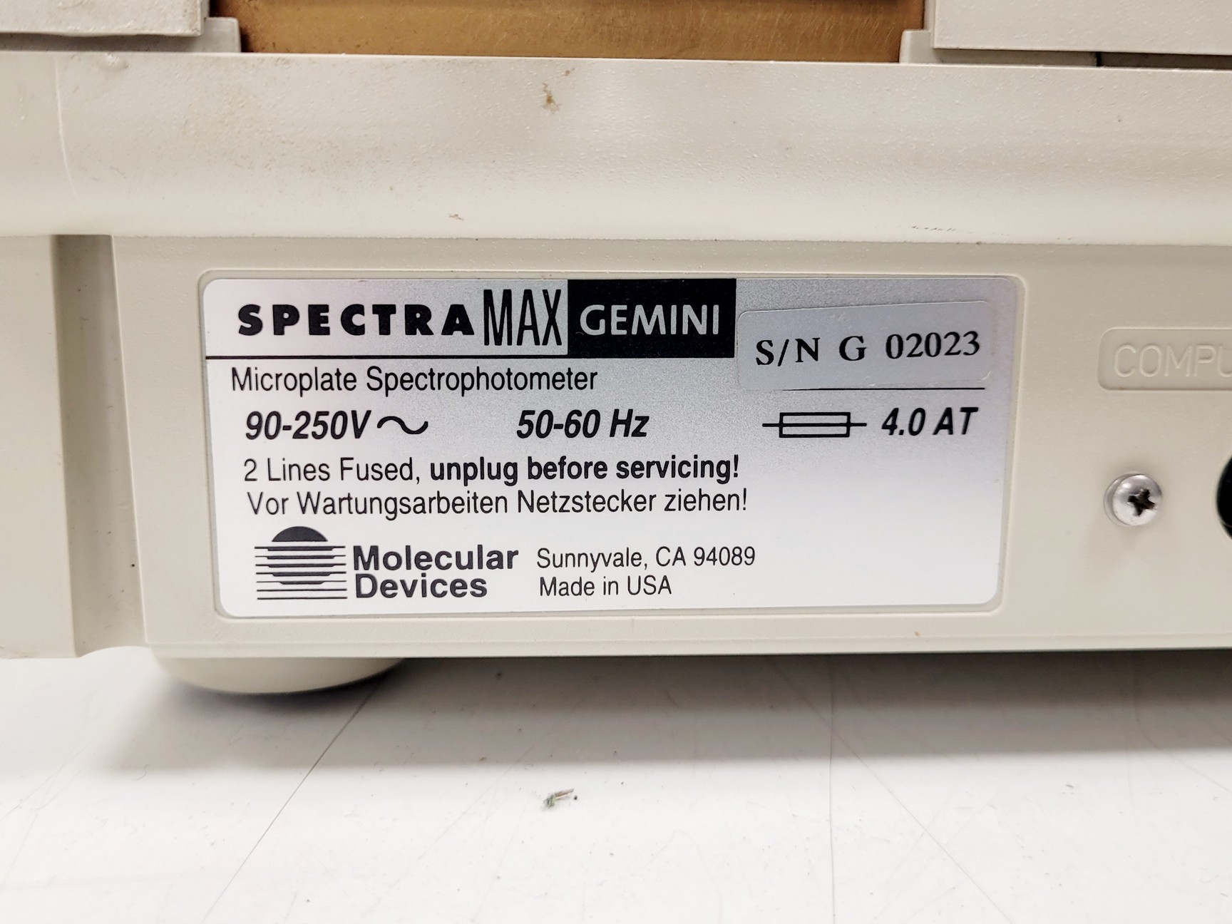 Image of Molecular Devices SpectraMAX Gemini Microplate Spectrophotometer w/ PC