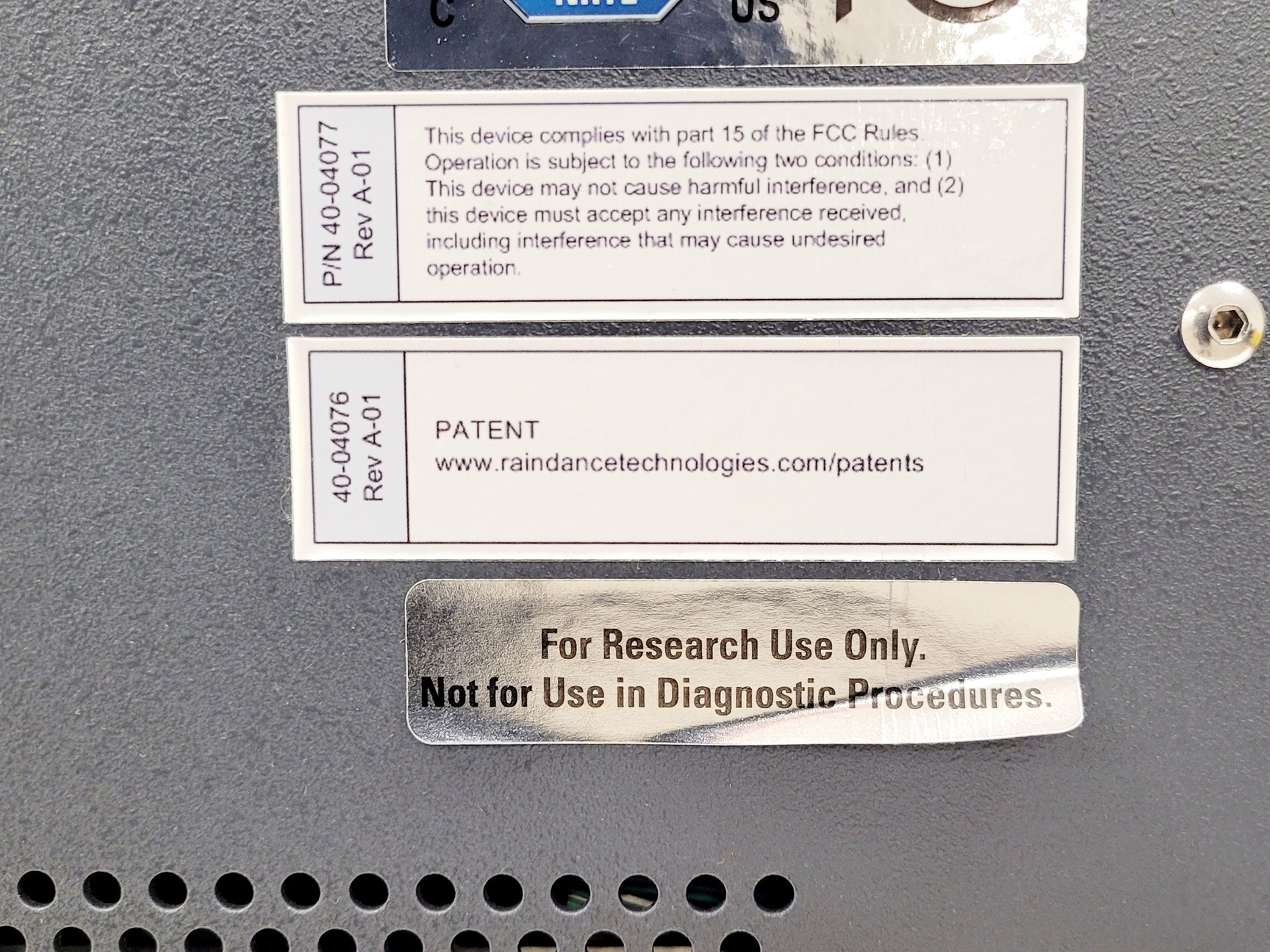 Image of RainDance Technologies ThunderStorm Sequencing System NGS Lab